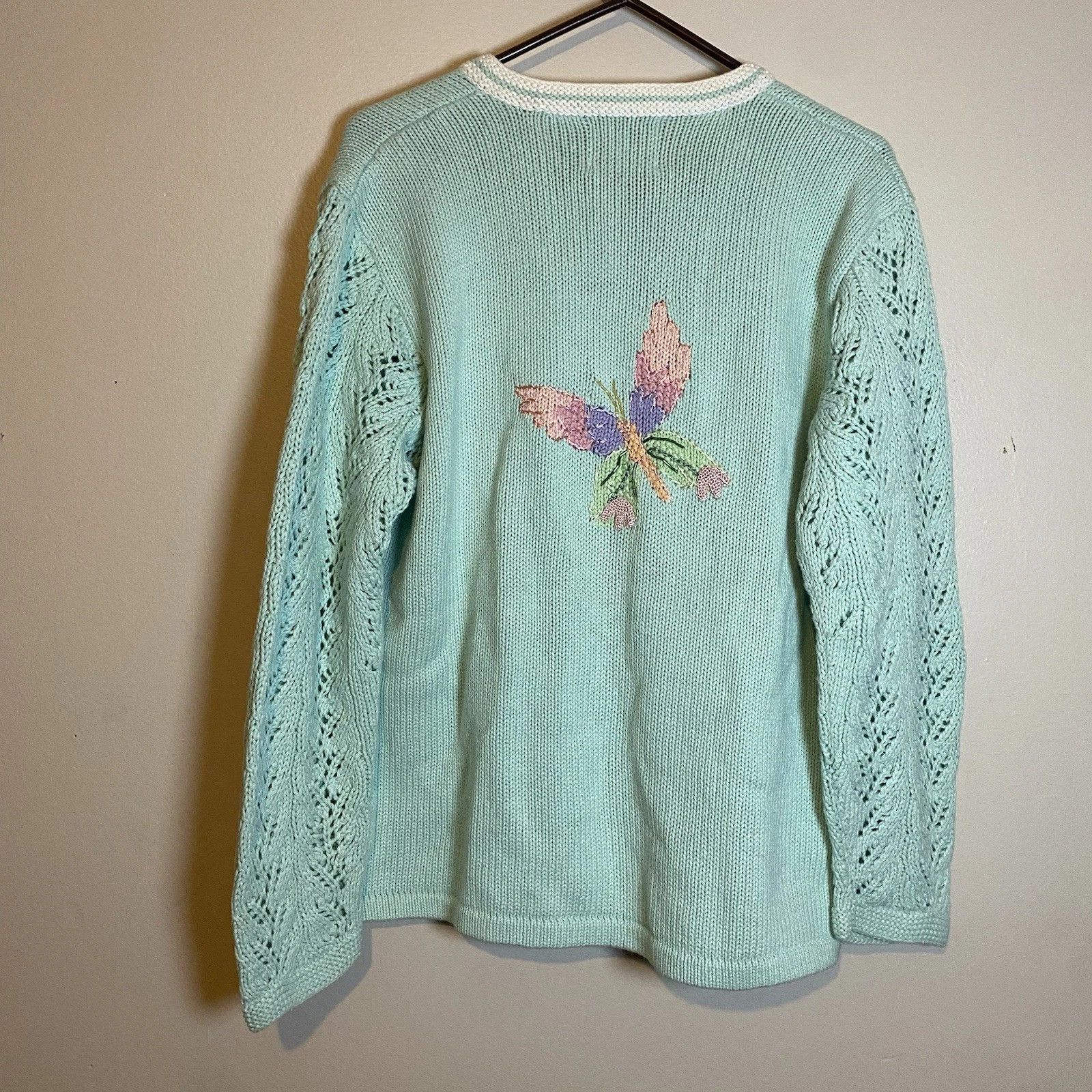 Other Storybook Knits Cardigan Embroidered Butterfly Sweater L Size L / US 10 / IT 46 - 2 Thumbnail