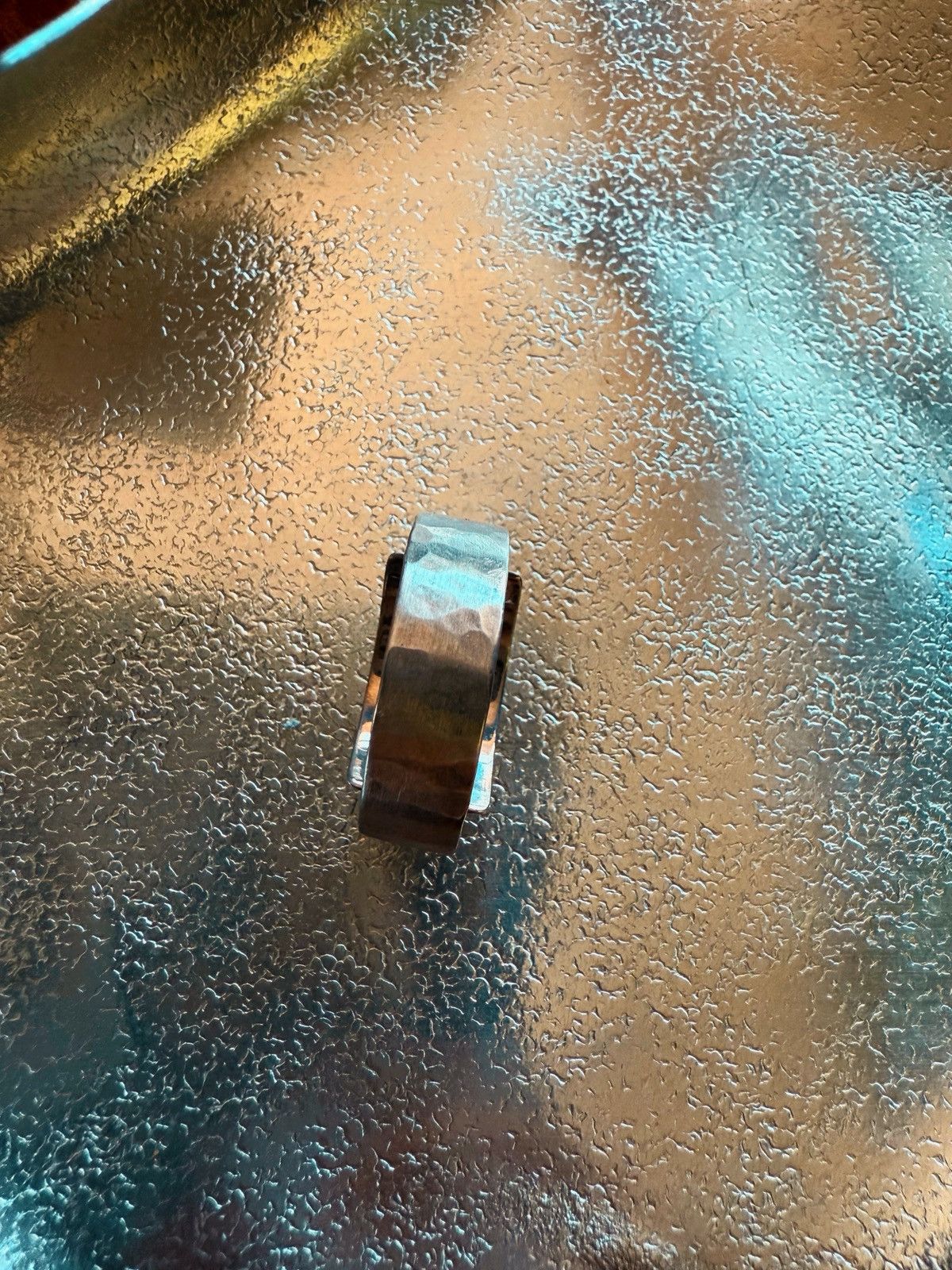 Other Handcrafted Sterling Silver Hammered Band – Unisex Size ONE SIZE - 4 Thumbnail
