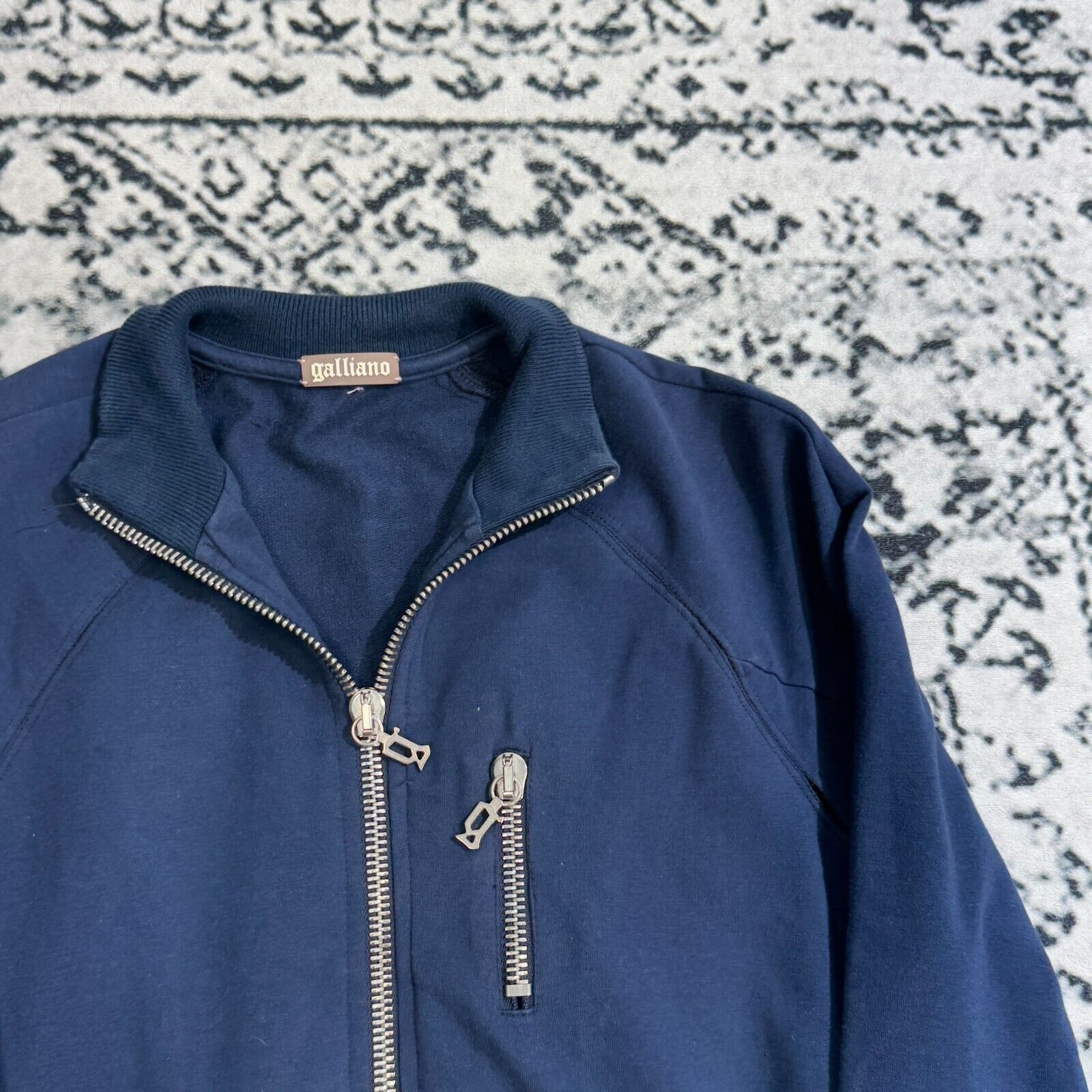 John Galliano × Vintage Vintage Galliano Navy Cotton Bomber Jacket Size XXS Y2K 90s Size US XXS / EU 40 - 12 Thumbnail