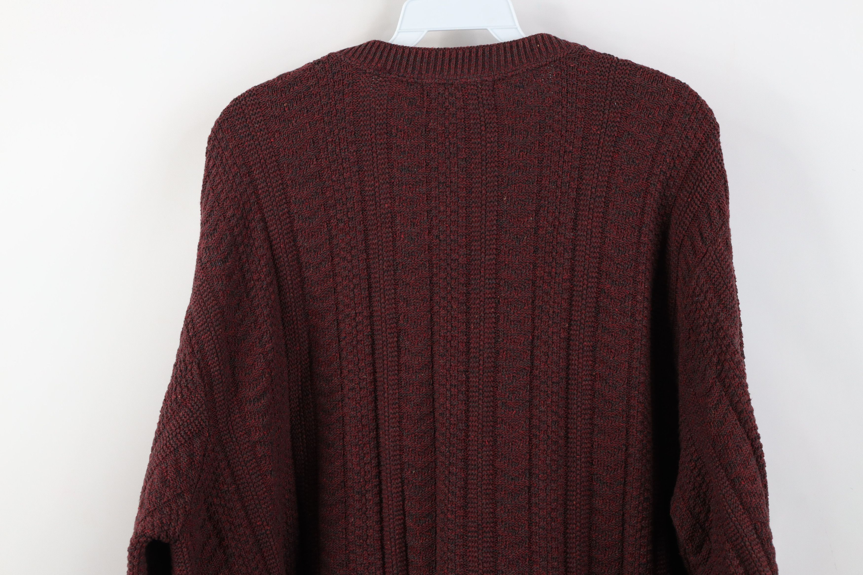 Vintage Vintage 90s Streetwear Chunky Knit Crewneck Sweater Red Size US XL / EU 56 / 4 - 8 Thumbnail
