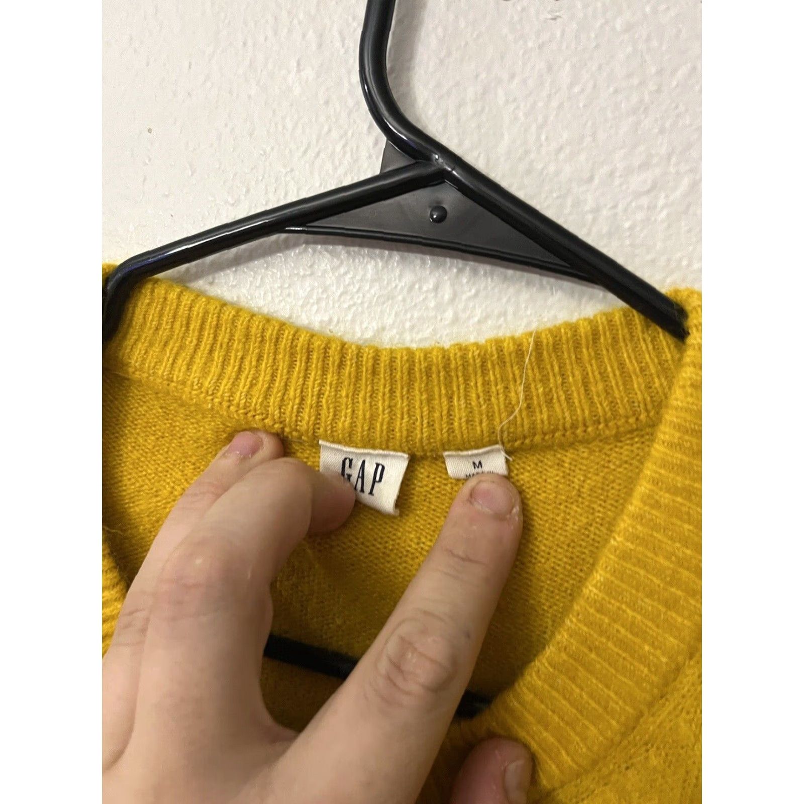 Gap GAP Women's Pullover Sweater 3/4 Sleeve Acrylic Knit Solid Yellow M Size M / US 6-8 / IT 42-44 - 2 Thumbnail
