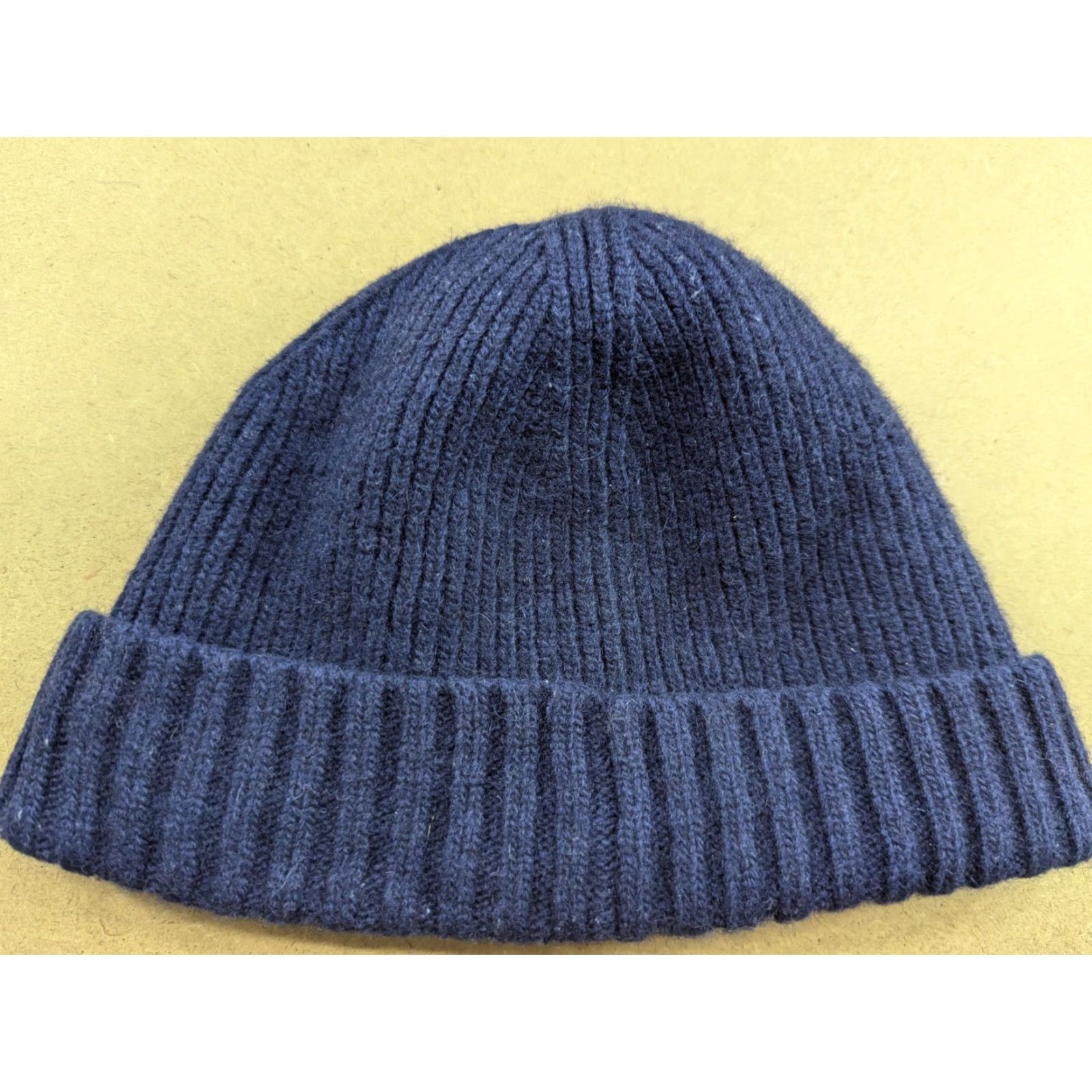 Gant GANT Blue Beanie Hat Wool Cuffed Knitted Insulated Size M Navy Ribbon Unisex Adults Beanie Size ONE SIZE - 4 Thumbnail