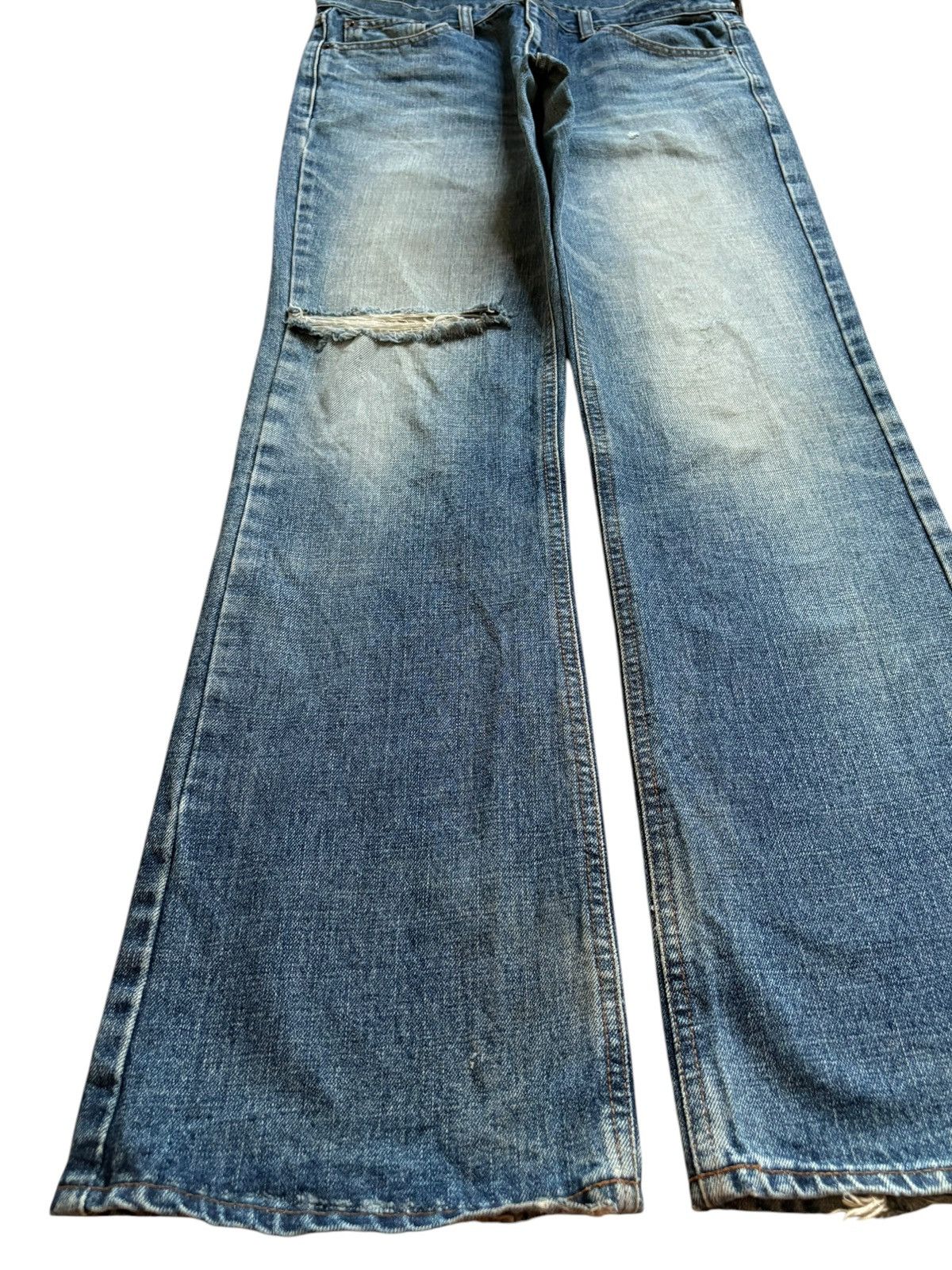 Japanese Brand Vintage Japanese Brand Faded Wash Ripped Flare Jeans Size US 33 - 6 Thumbnail