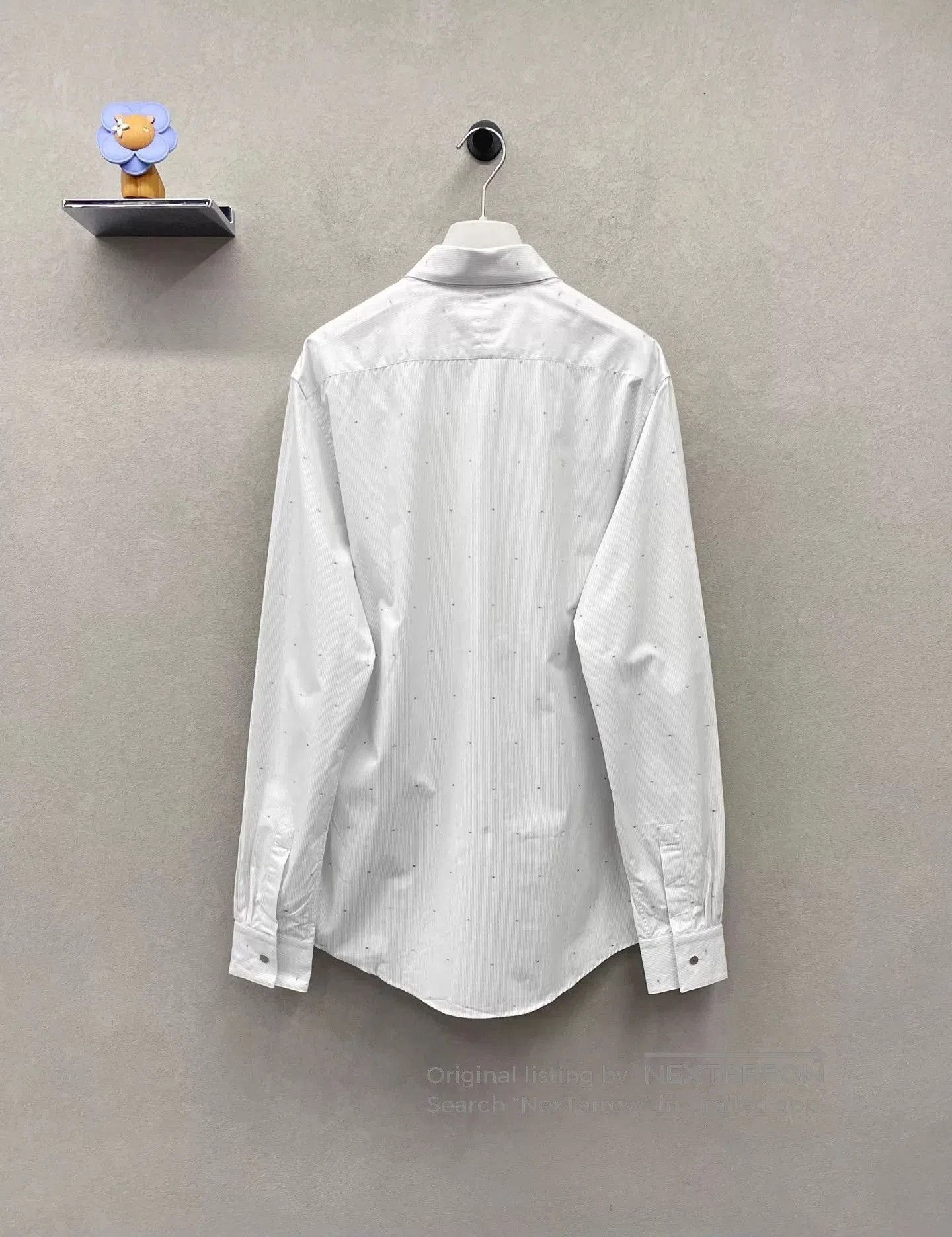 Hermes White Long Sleeve Button-Up Shirt with Dots. Size US M / EU 48-50 / 2 - 2 Thumbnail