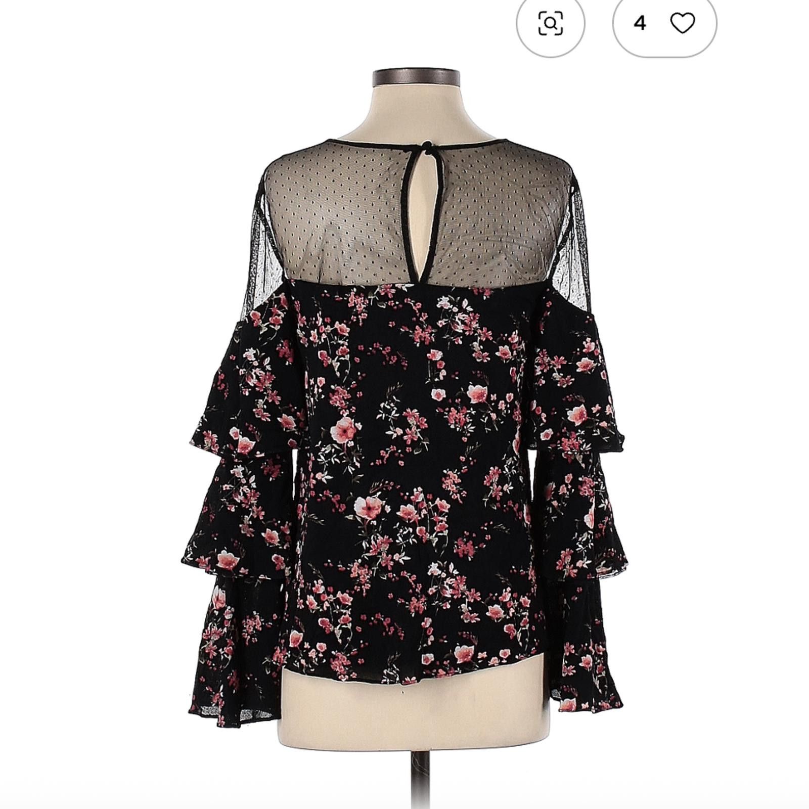 Other White House Black Market Floral Long Sleeve Top Sheer Size M Size M / US 6-8 / IT 42-44 - 2 Thumbnail