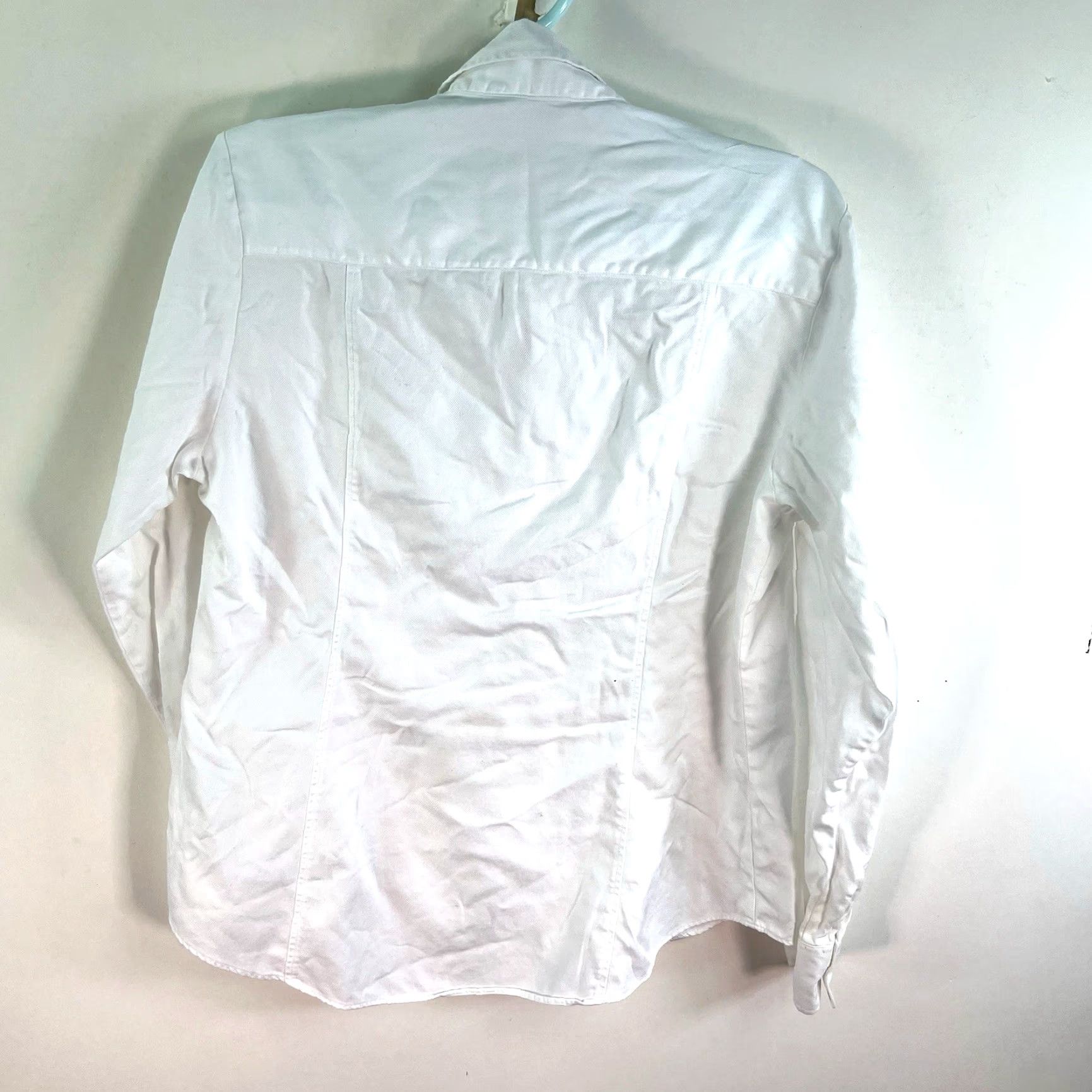 Vintage Anthology Quinn Button-Up Shirt Womens Size 10 White Long Sleeve Collared 100% Cotton Regular Fit Size L / US 10 / IT 46 - 7 Thumbnail