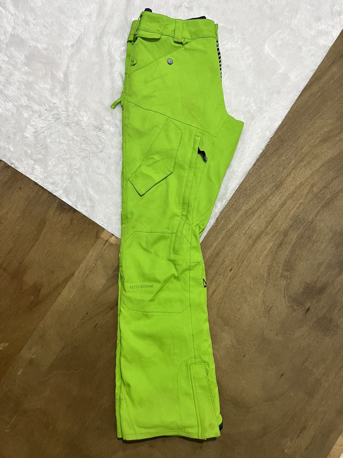 Volcom Vintage Volcom Nimbus Snowboard Ski Pants Neon Green Size US 35 - 6 Thumbnail
