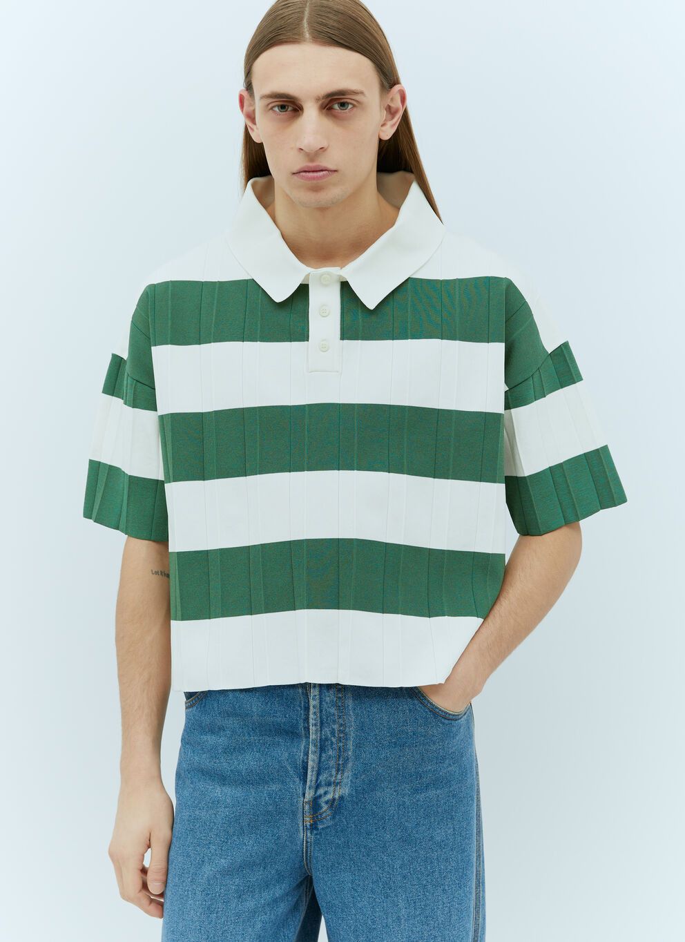 image of Jacquemus Le Polo Bimini Shirt in Green, Men's (Size XL)