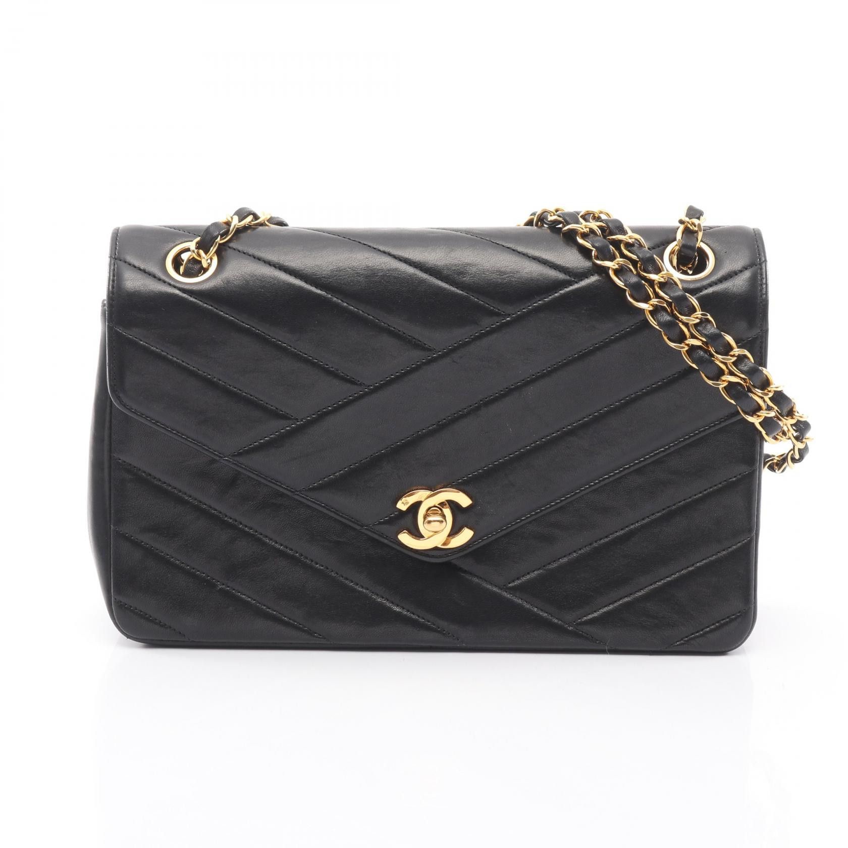 Chanel Chanel Chanel Bias Stitch Lambskin Shoulder Bag Leather Shoulder Bag DUTY FREE for USA Size ONE SIZE - 1 Thumbnail