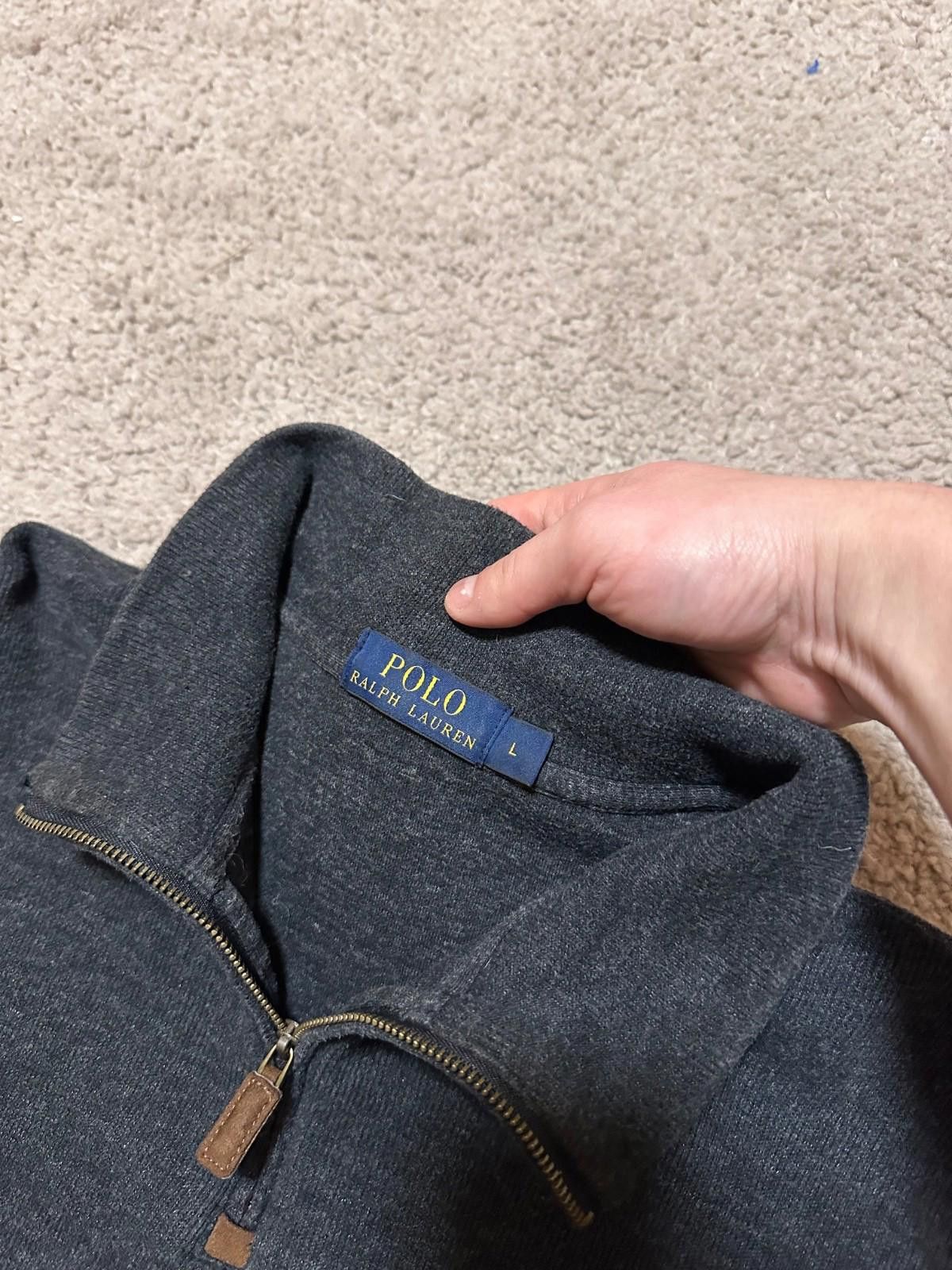 Polo Ralph Lauren Polo Ralph Lauren Cotton 1/4 Zip Collar Gray Pullover Sweate Size US L / EU 52-54 / 3 - 5 Thumbnail