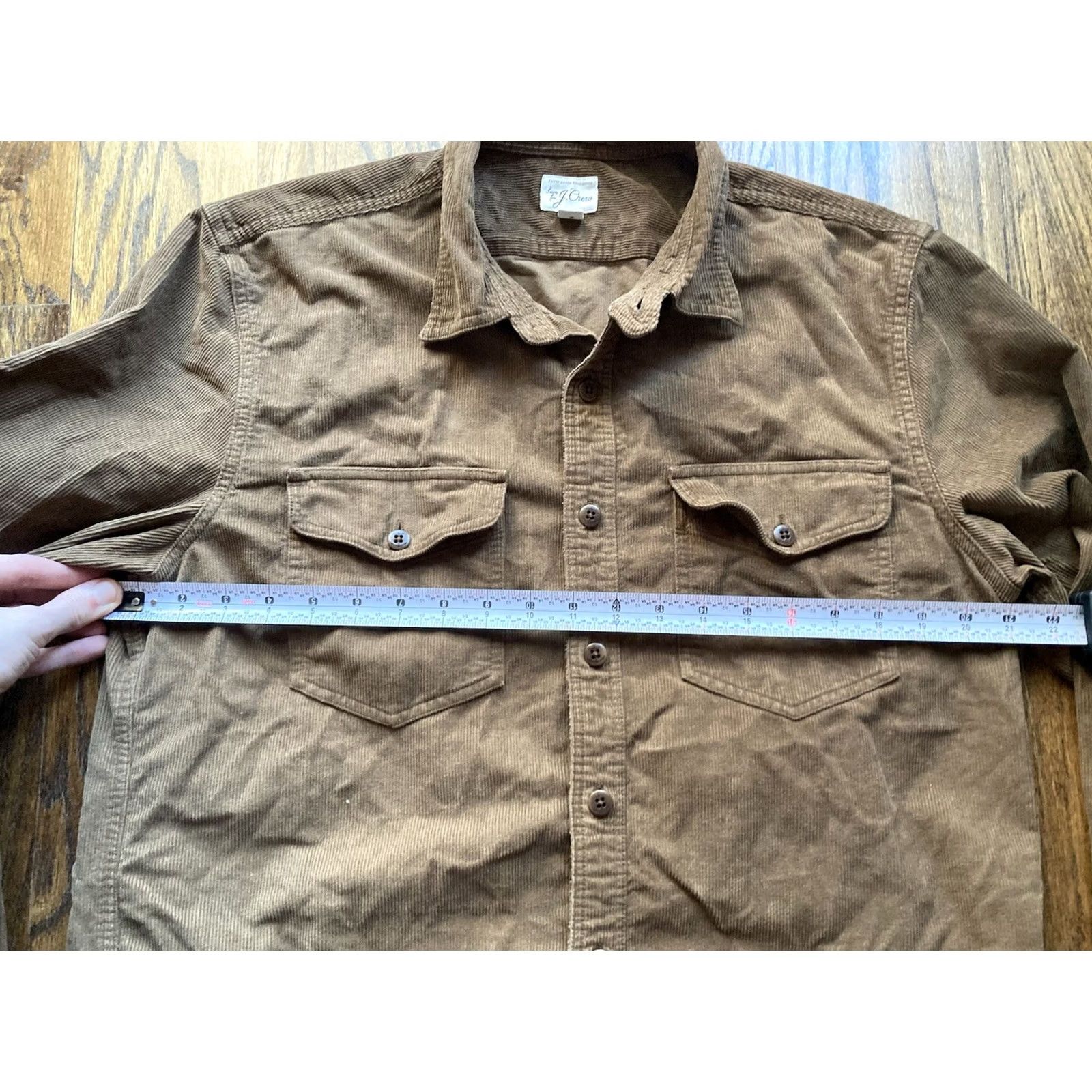 J.Crew J.CREW Shirt Mens Medium Brown Corduroy CPO Button-Up Vintage No Size US M / EU 48-50 / 2 - 5 Thumbnail