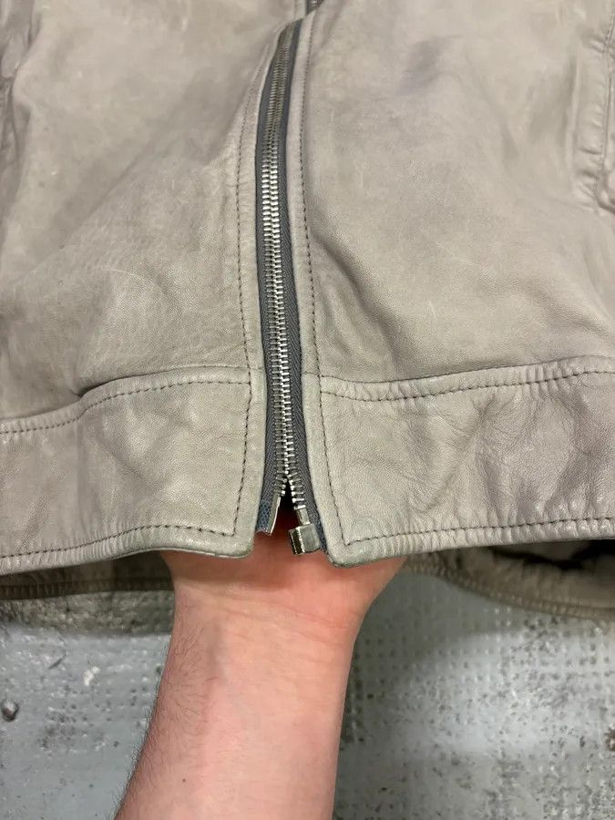 Dolce & Gabbana 2010s Dolce & Gabbana Grey Biker Minimalist Leather Jacket Size US L / EU 52-54 / 3 - 9 Thumbnail