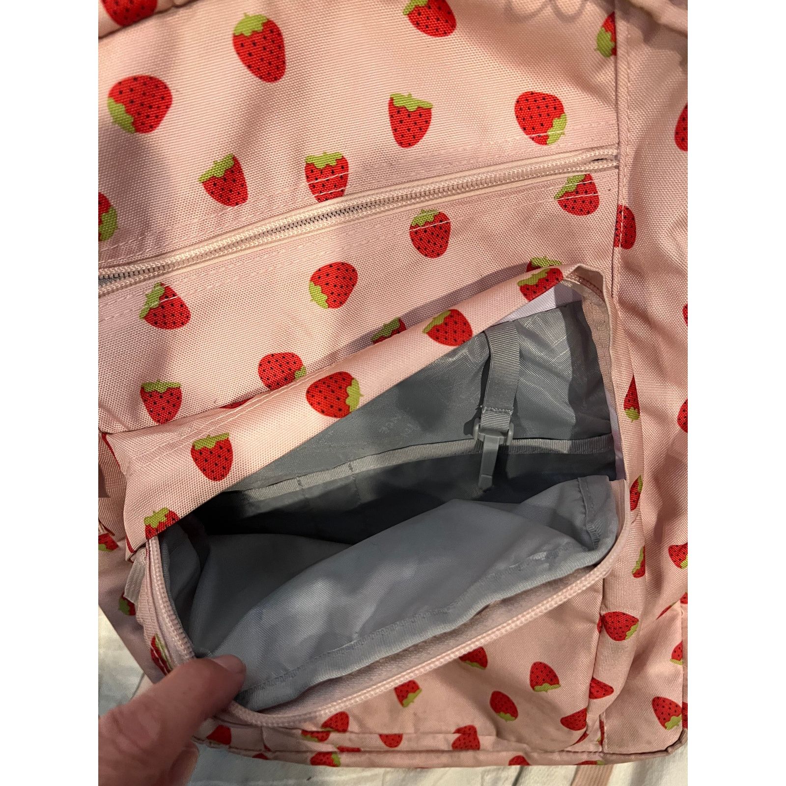 Jansport JanSport Pink Strawberry Big Student 3 Section Backpack Size 30 - 3 Thumbnail