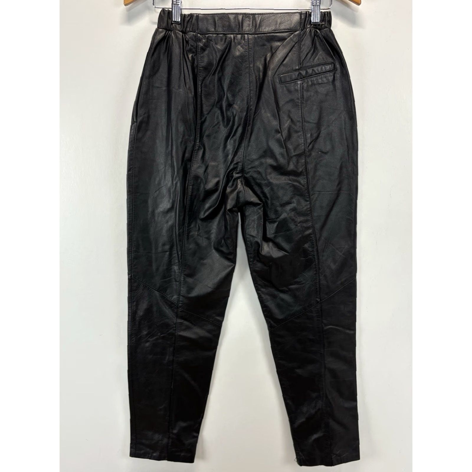 Vintage VINTAGE Tuscany Collection Leather Pants Womens Black Lined Size S/24" x 28.25" Adult Women Medium? Size 28" / US 6 / IT 42 - 3 Thumbnail