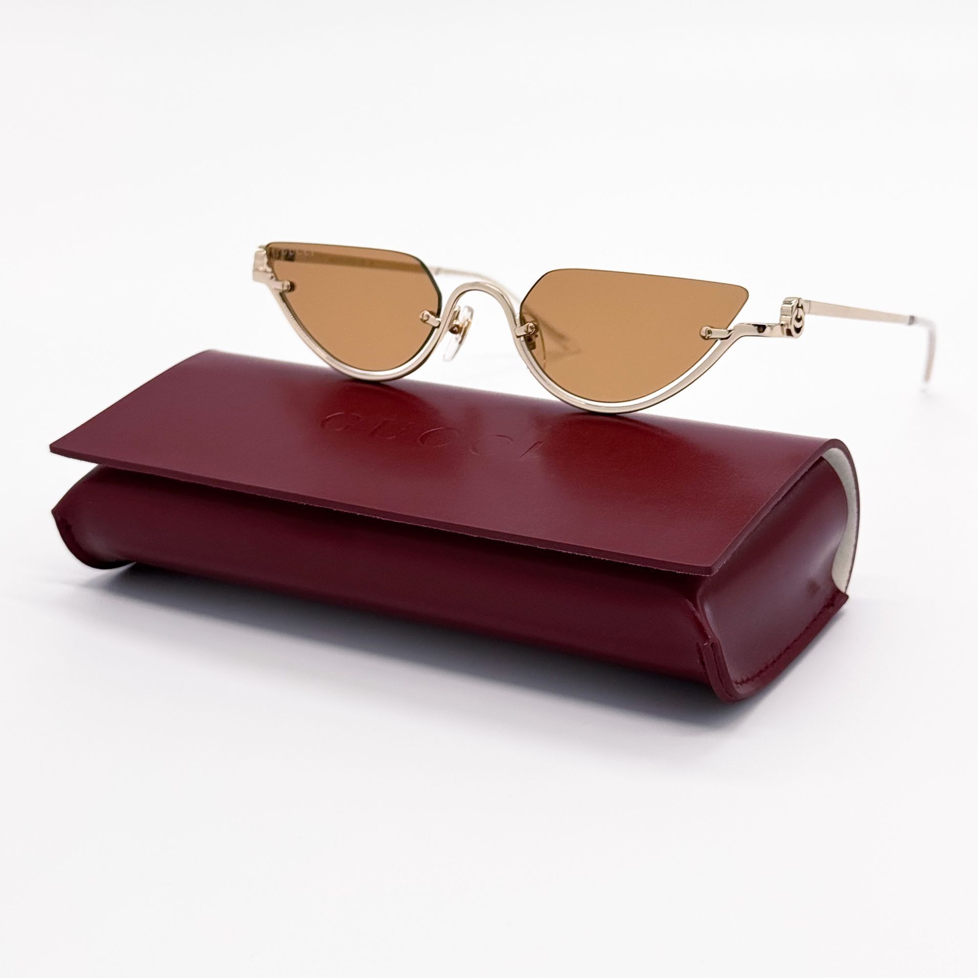 NEW GUCCI GG1409SK 002 ROUND BROWN GREY WOMEN SUNGLASSES GUCCI NEW GUCCI GG1409SK 002 ROUND BROWN GREY WOMEN SUNGLASSES GUCCI main image 2
