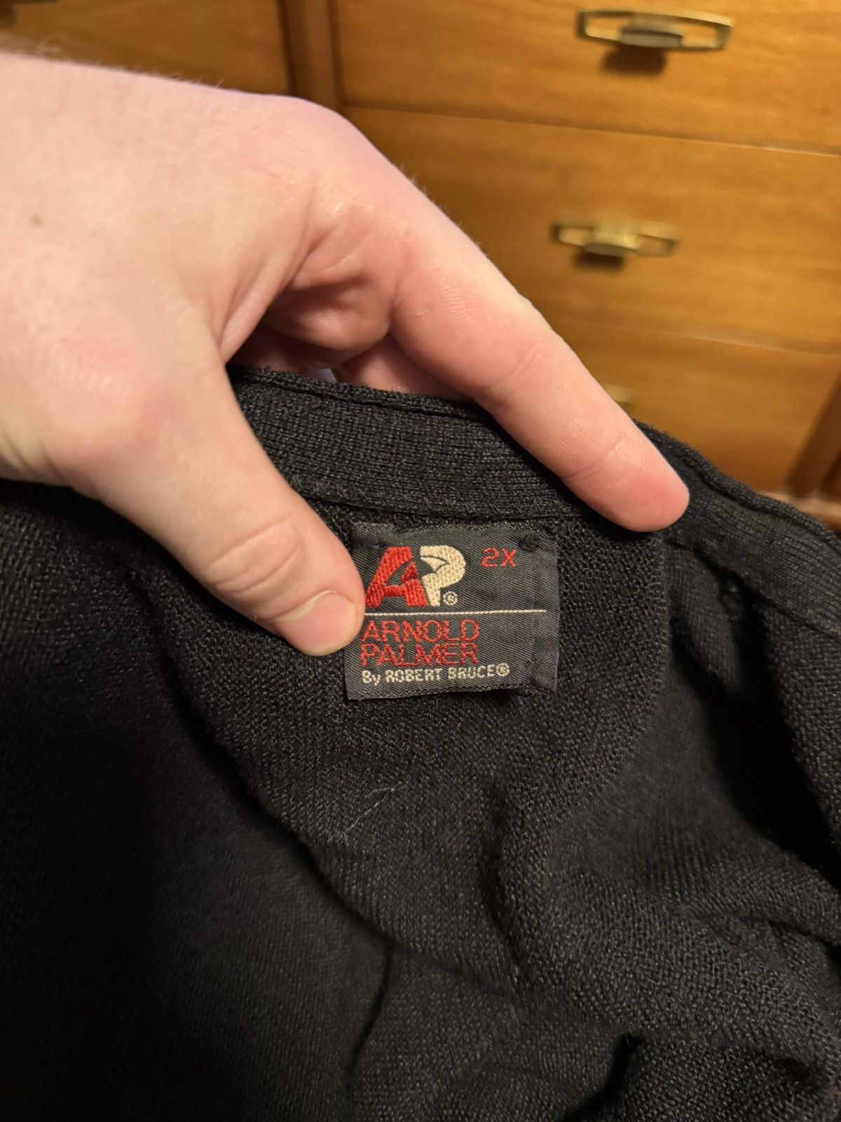 Vintage Arnold Palmer black cardigan Size US XL / EU 56 / 4 - 2 Thumbnail