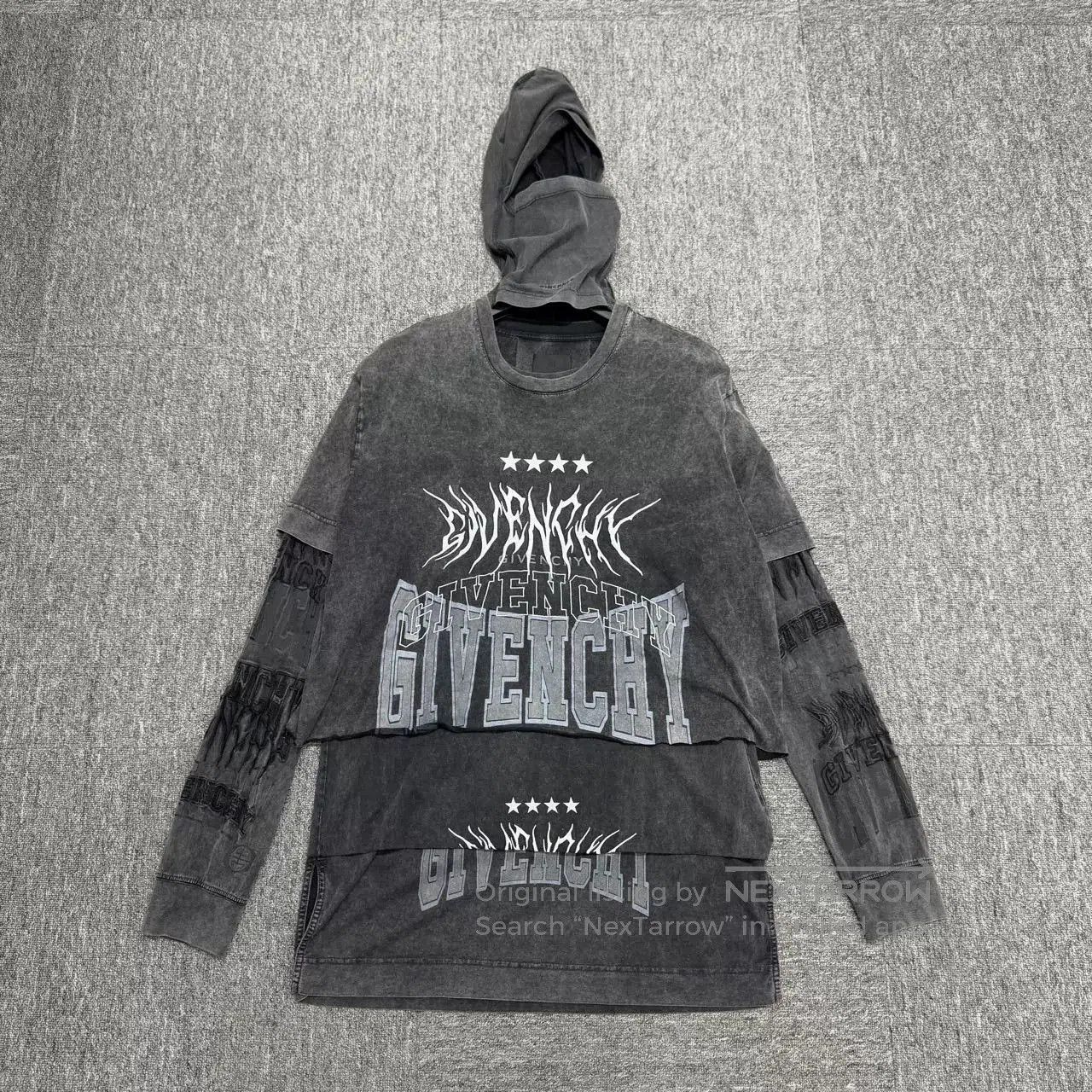 Givenchy Givenchy Washed Distressed Layered Hooded Shirt. Size US M / EU 48-50 / 2 - 1 Thumbnail