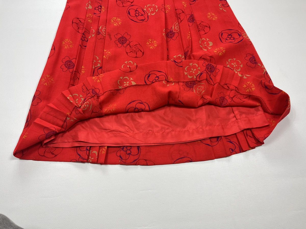 Celine Vintage 80s CELINE Paris Skirt Suit Red Floral Wool Size 40 Size M / US 6-8 / IT 42-44 - 22 Thumbnail