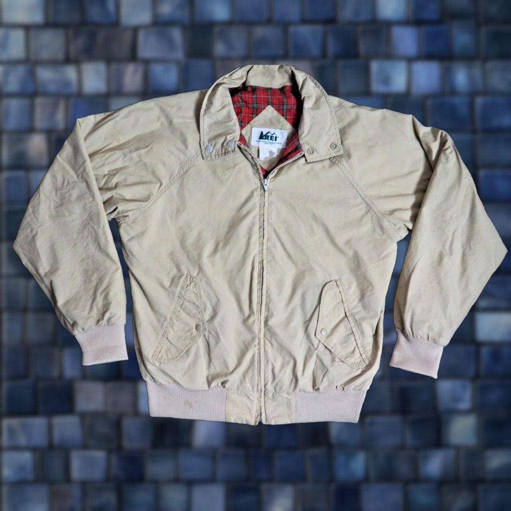 Vintage VTG 80s REI GTX Goretex Beige Plaid Lined Nylon Outdoor Bomber Jacket Mens M Size US M / EU 48-50 / 2 - 1 Thumbnail