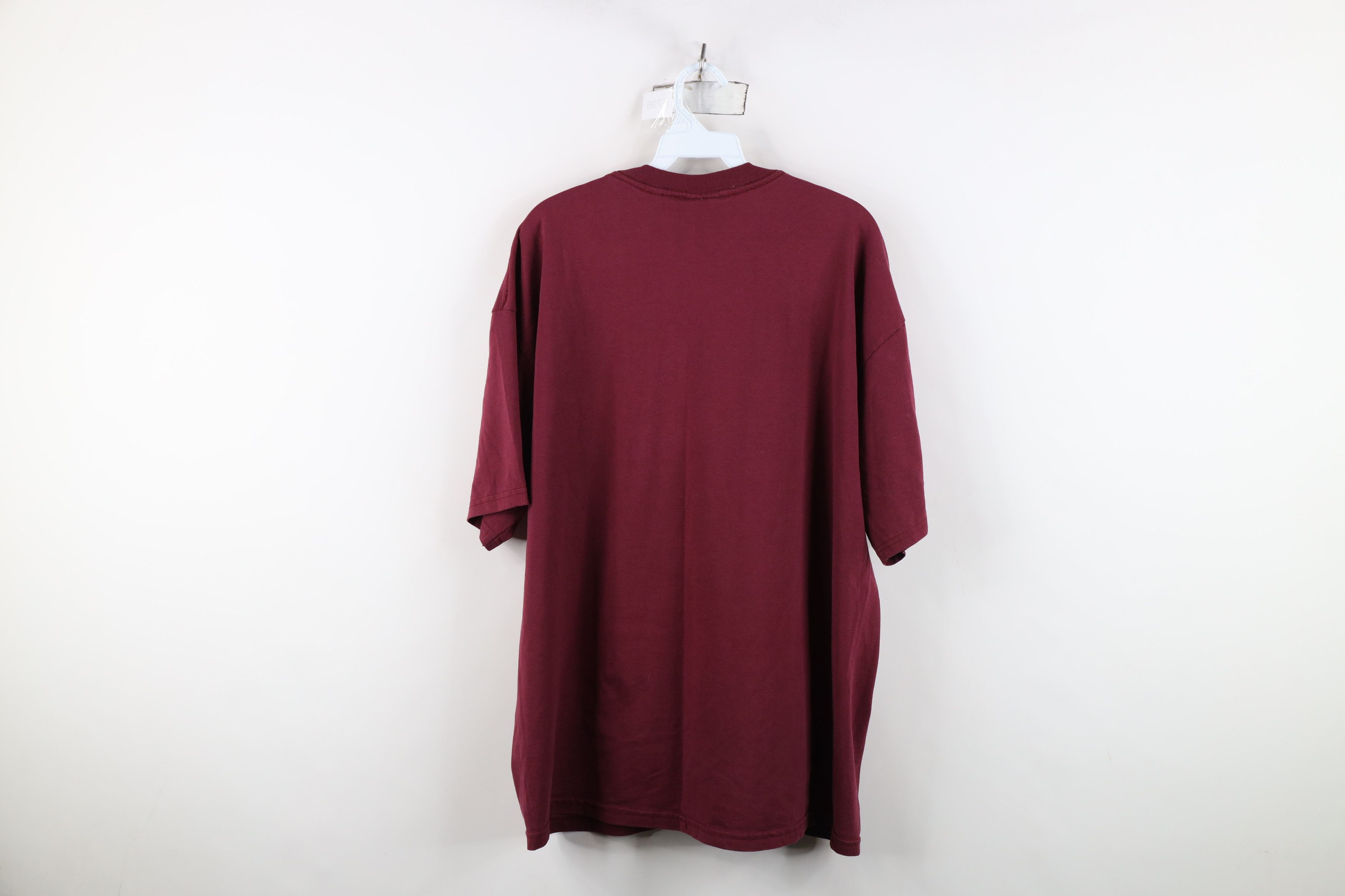 Vintage Vintage 90s Streetwear Heavyweight Faded T-Shirt Burgundy Size US XL / EU 56 / 4 - 8 Thumbnail