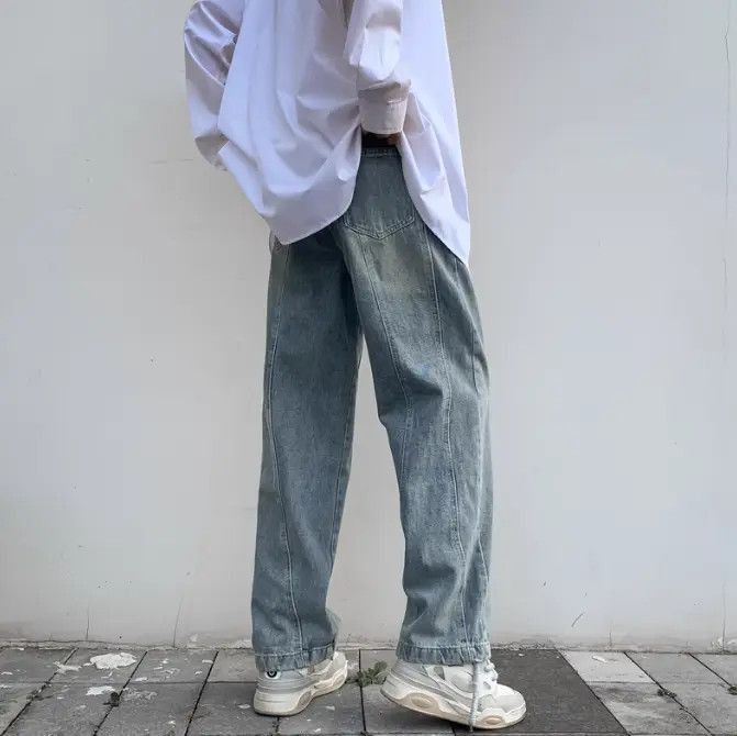 Japanese Brand Straight and versatile patchwork drawstring jeans Size US 32 / EU 48 - 5 Thumbnail