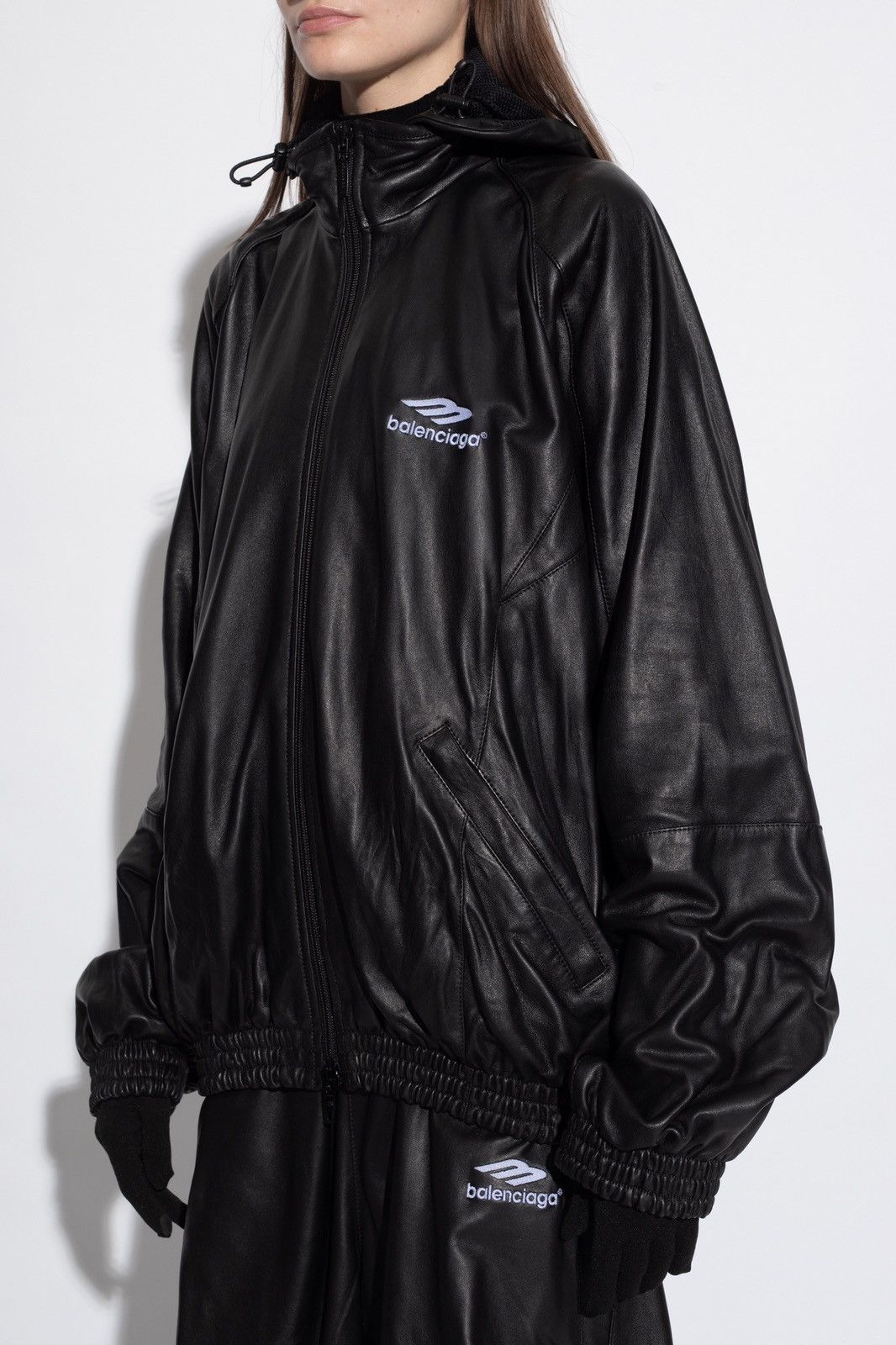 Balenciaga 3B leather track jacket | Grailed