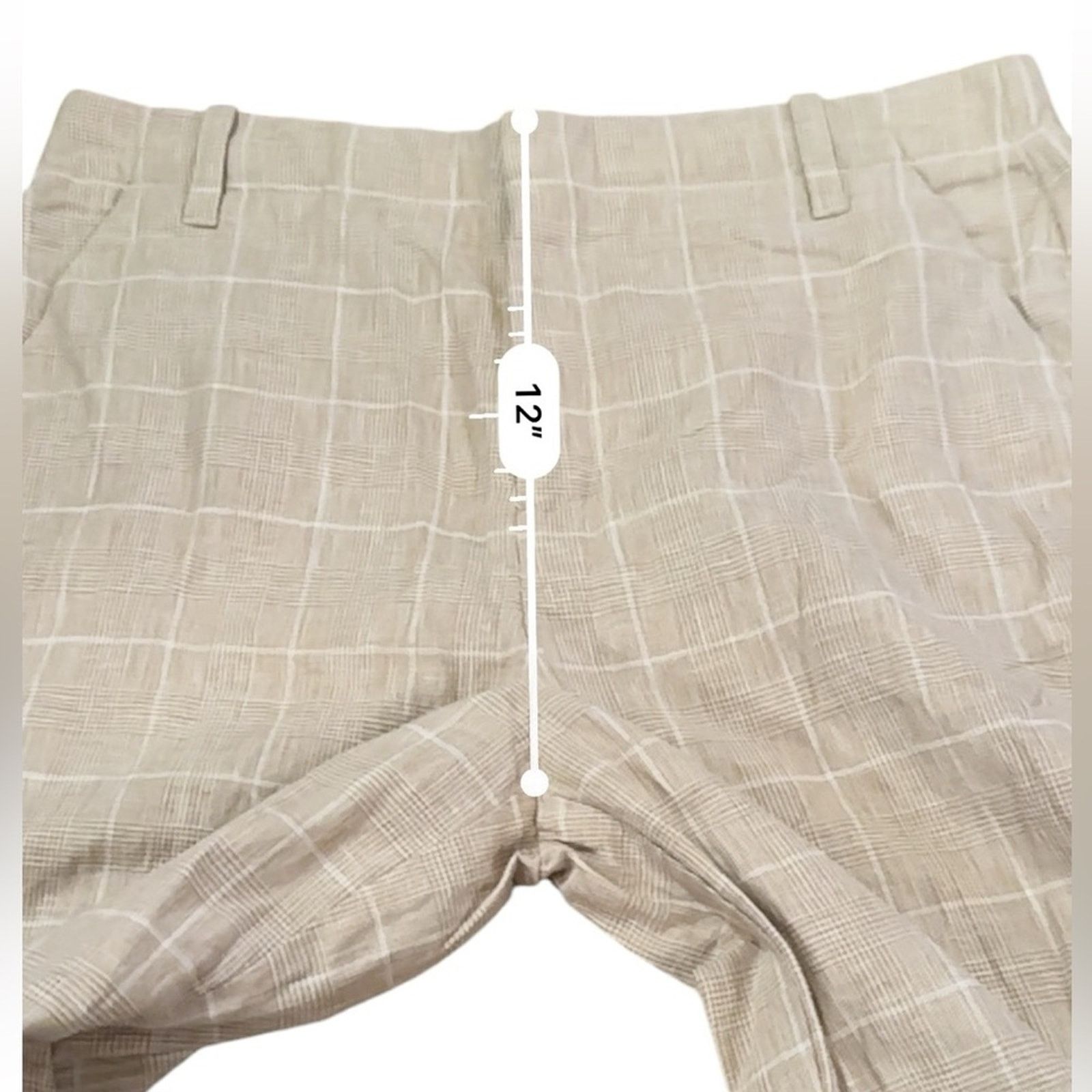 Madewell Madewell Mid-Rise Straight Leg Pants in Plaid Linen Blend Size 28" / US 6 / IT 42 - 12 Thumbnail