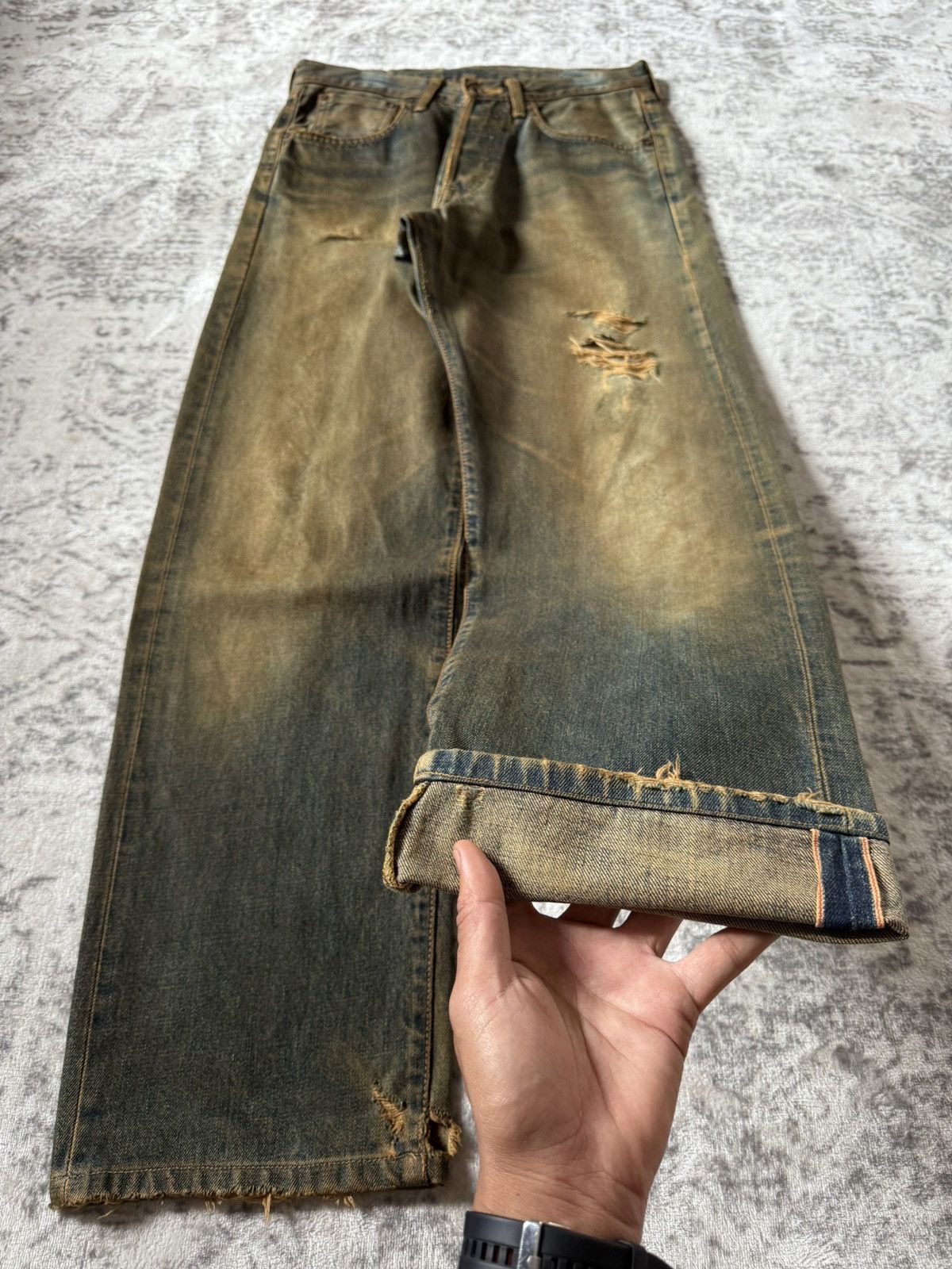 Kapital Edwin 505 OG Type 1 Baggy Loose Mud Wash Jeans Size US 29 - 1 Thumbnail