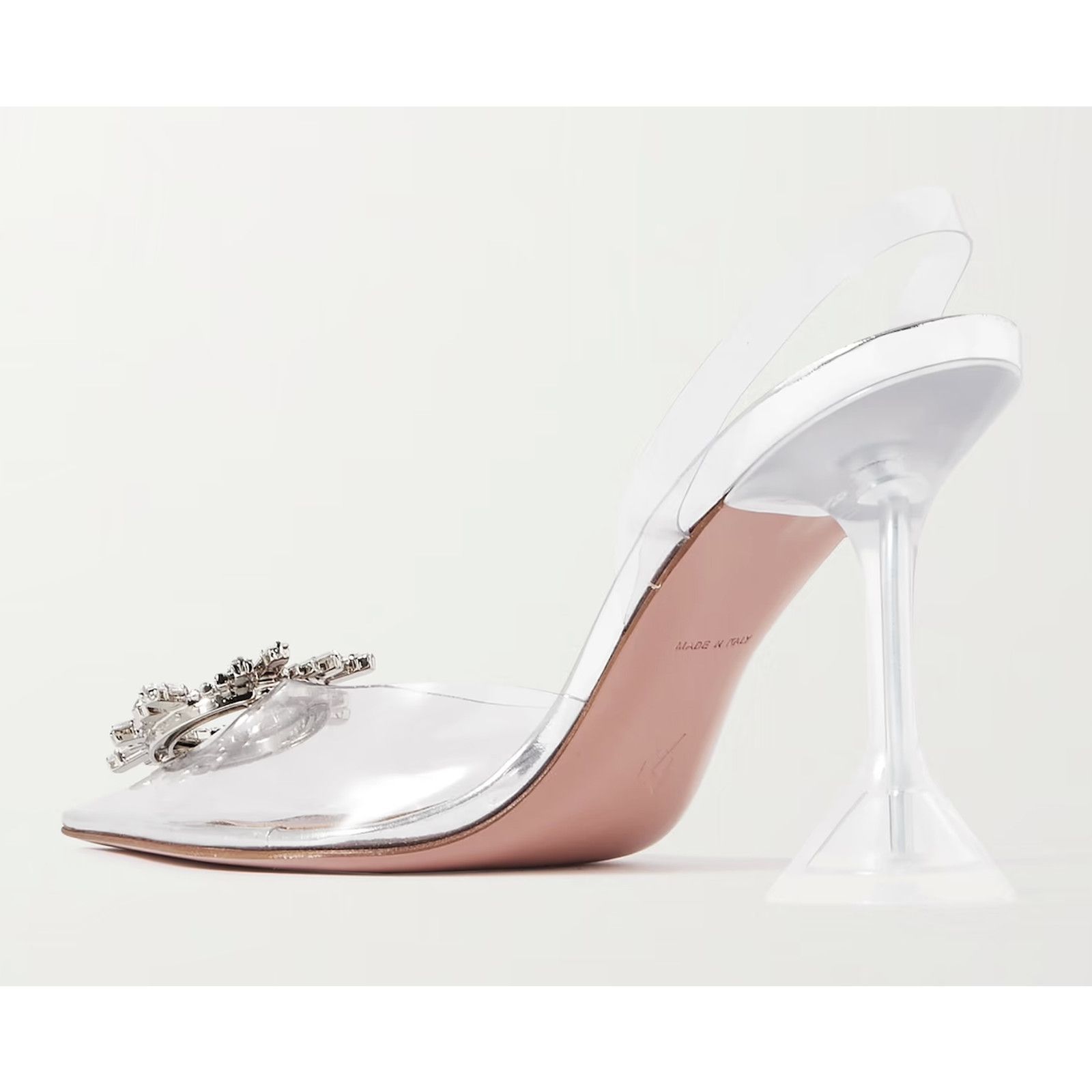 Amina Muaddi Begum Glass PVC Crystal Slingback Sandal Heel Pump 39.5 Size US 9.5 / IT 39.5 - 18 Thumbnail
