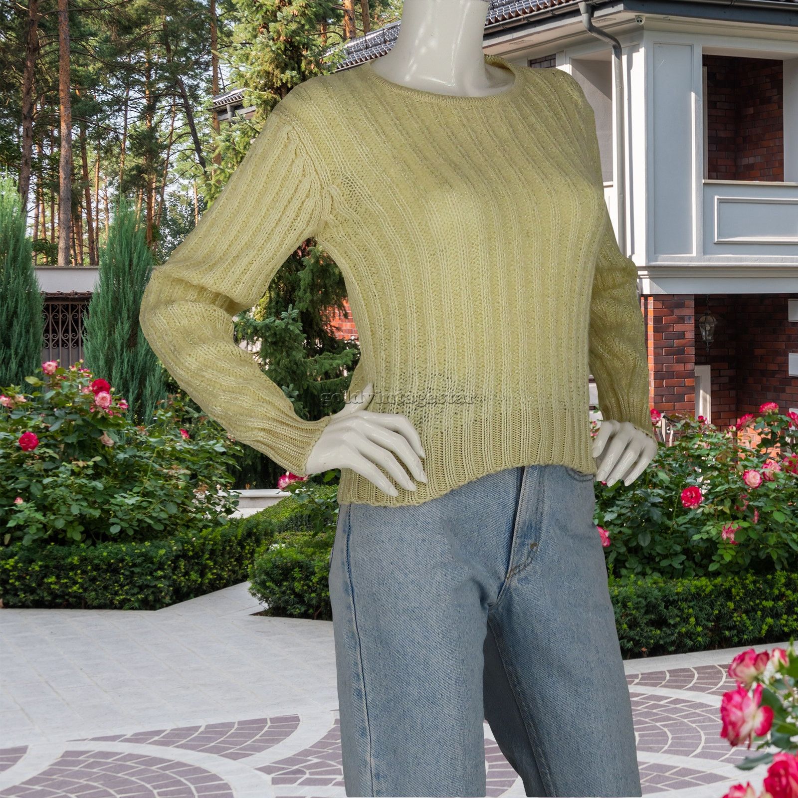 Other 80s Vintage Vertical Cable Knit Pullover Cream Sweater M Size M / US 6-8 / IT 42-44 - 2 Thumbnail