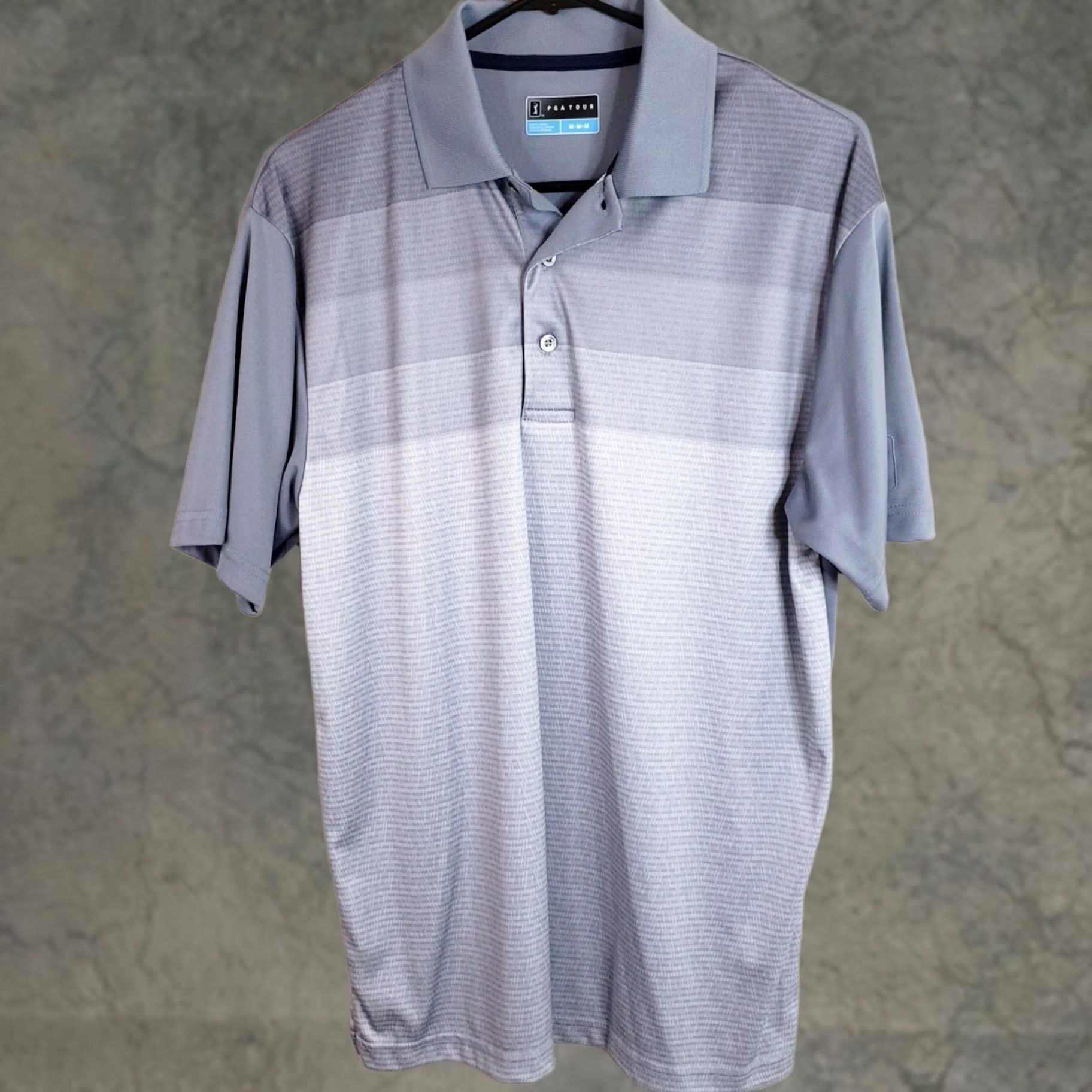 Vintage Pro Tour Polo Shirt Golf Mens Medium Gray Striped Moisture Control Top Size US M / EU 48-50 / 2 - 1 Thumbnail