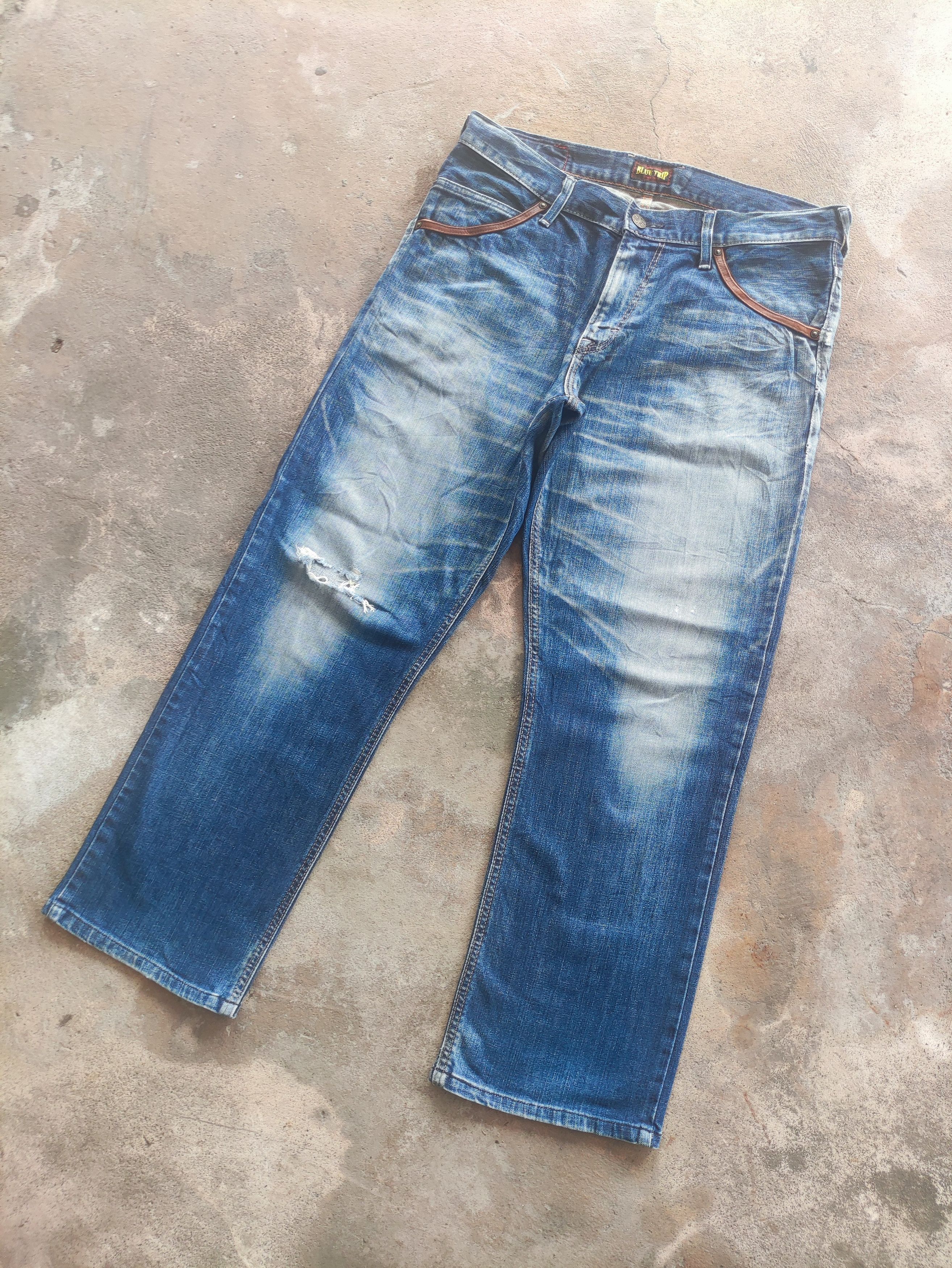 Edwin × Jean W37 Vintage Edwin Made In Japan Distressed Denim Faded Pants Size US 37 - 1 Thumbnail
