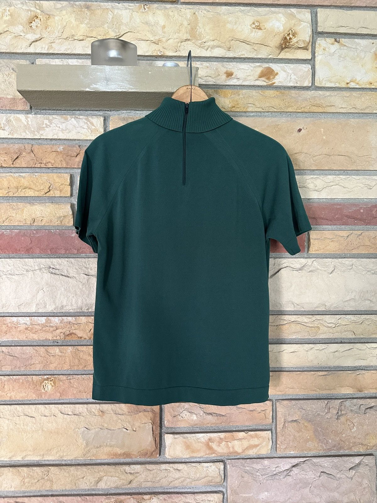 Vintage Vintage 60s Ban-Lon Mock Neck Zip Ribbed Top Size M / US 6-8 / IT 42-44 - 2 Thumbnail