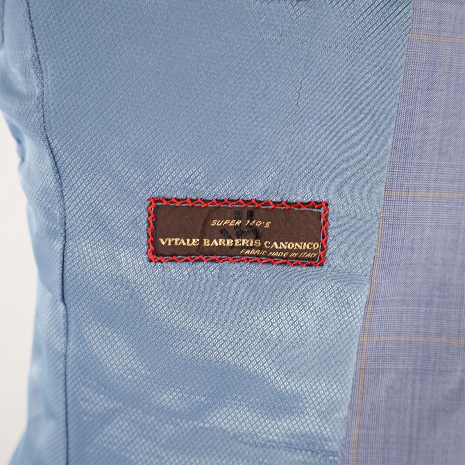 Vitale Barberis Canonico Vitale Barberis Canonico Super 140s Blue Plaid 2 Piece Vest Size 42L - 10 Thumbnail
