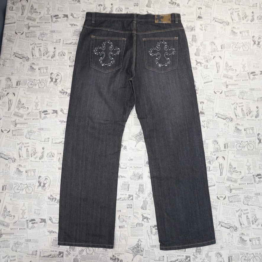 Express 40 -Vintage Y2K Brooklyn express cross embroider jeans pants Size US 40 / EU 56 - 1 Thumbnail