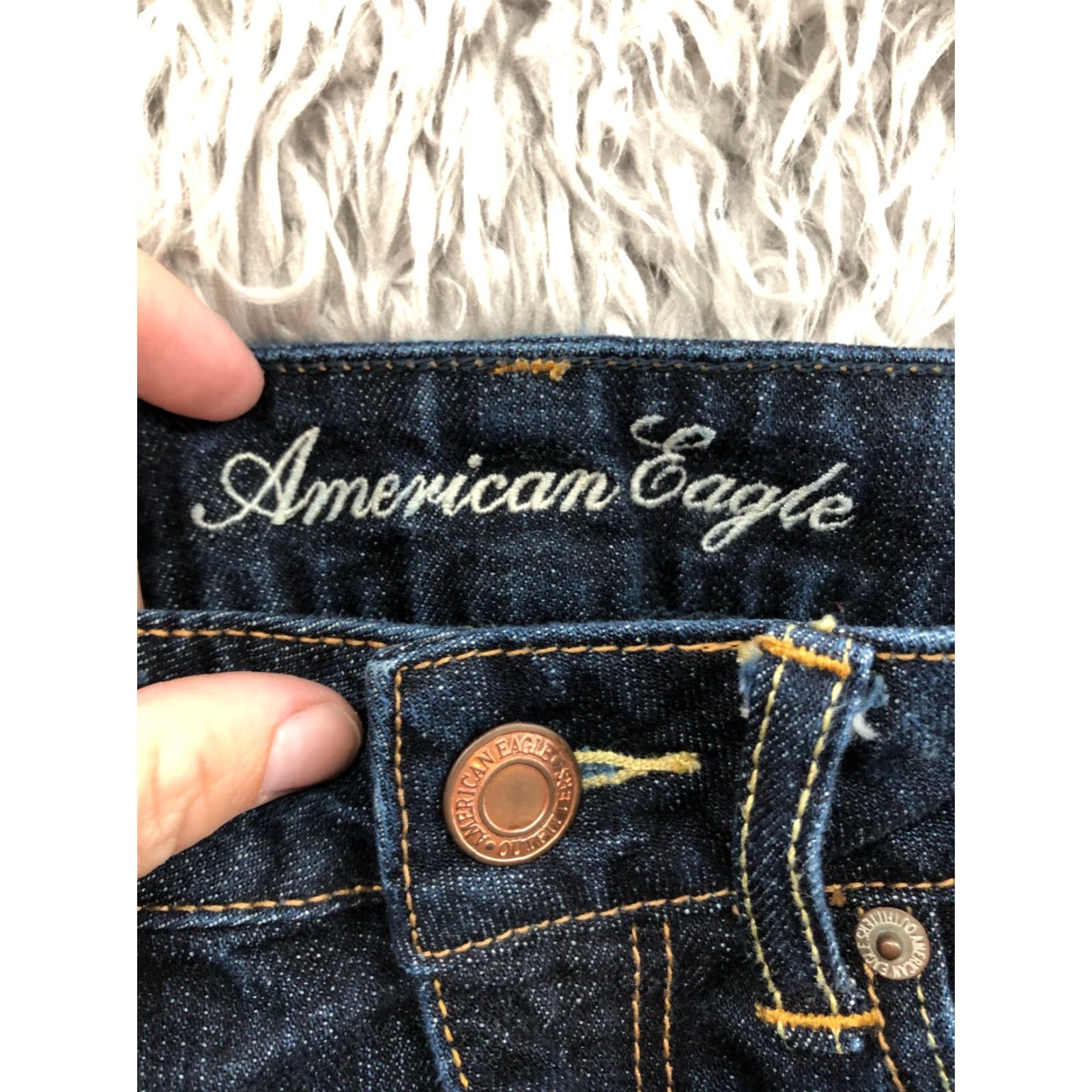 American Eagle Outfitters American Eagle Cut-off Shorts Womens Size 2 Mid Rise Dark Wash Blue Denim Jean Size 26" / US 2 / IT 38 - 6 Thumbnail