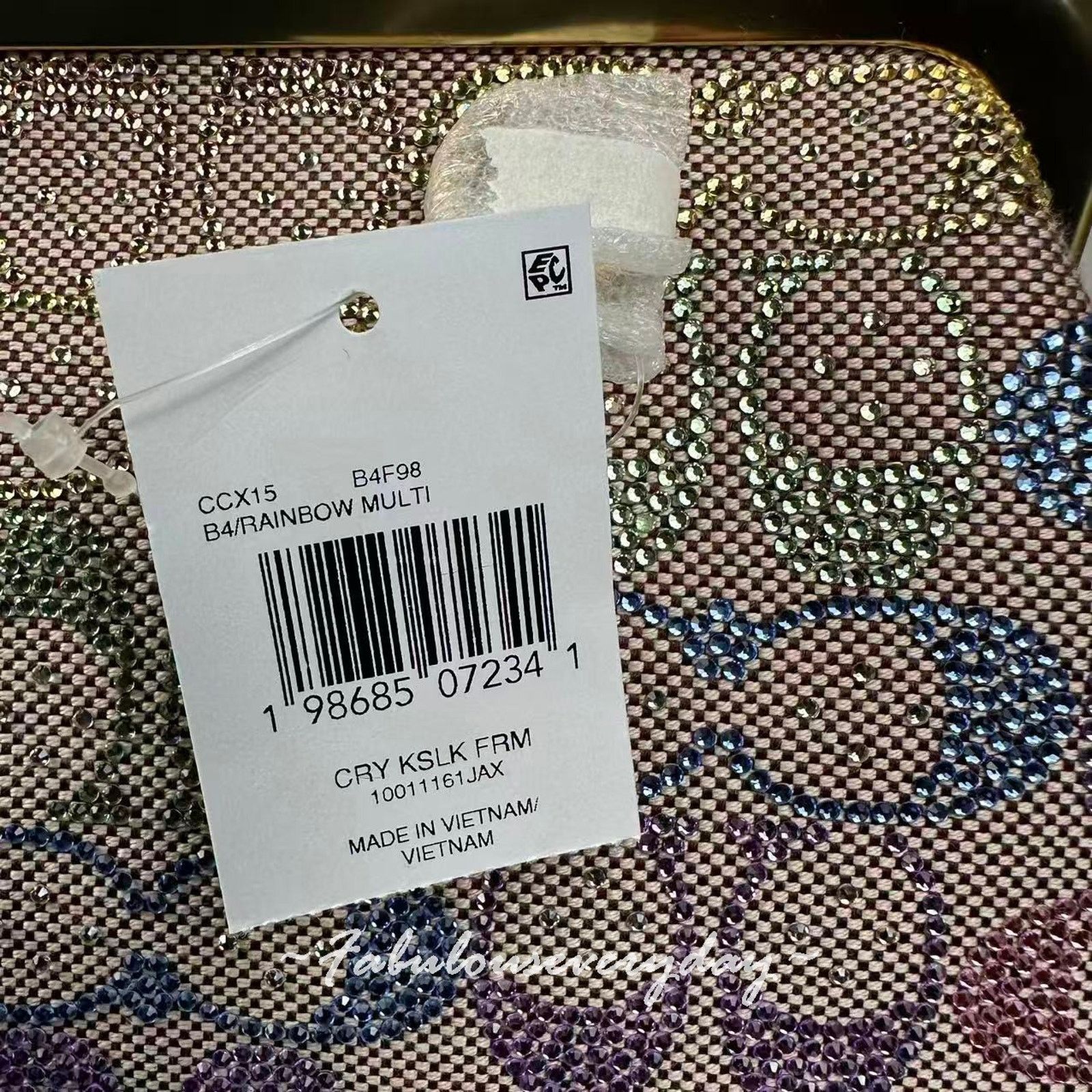 Coach Coach Large Kisslock Frame Crystal Sig Jacquard Rainbow Size ONE SIZE - 5 Thumbnail
