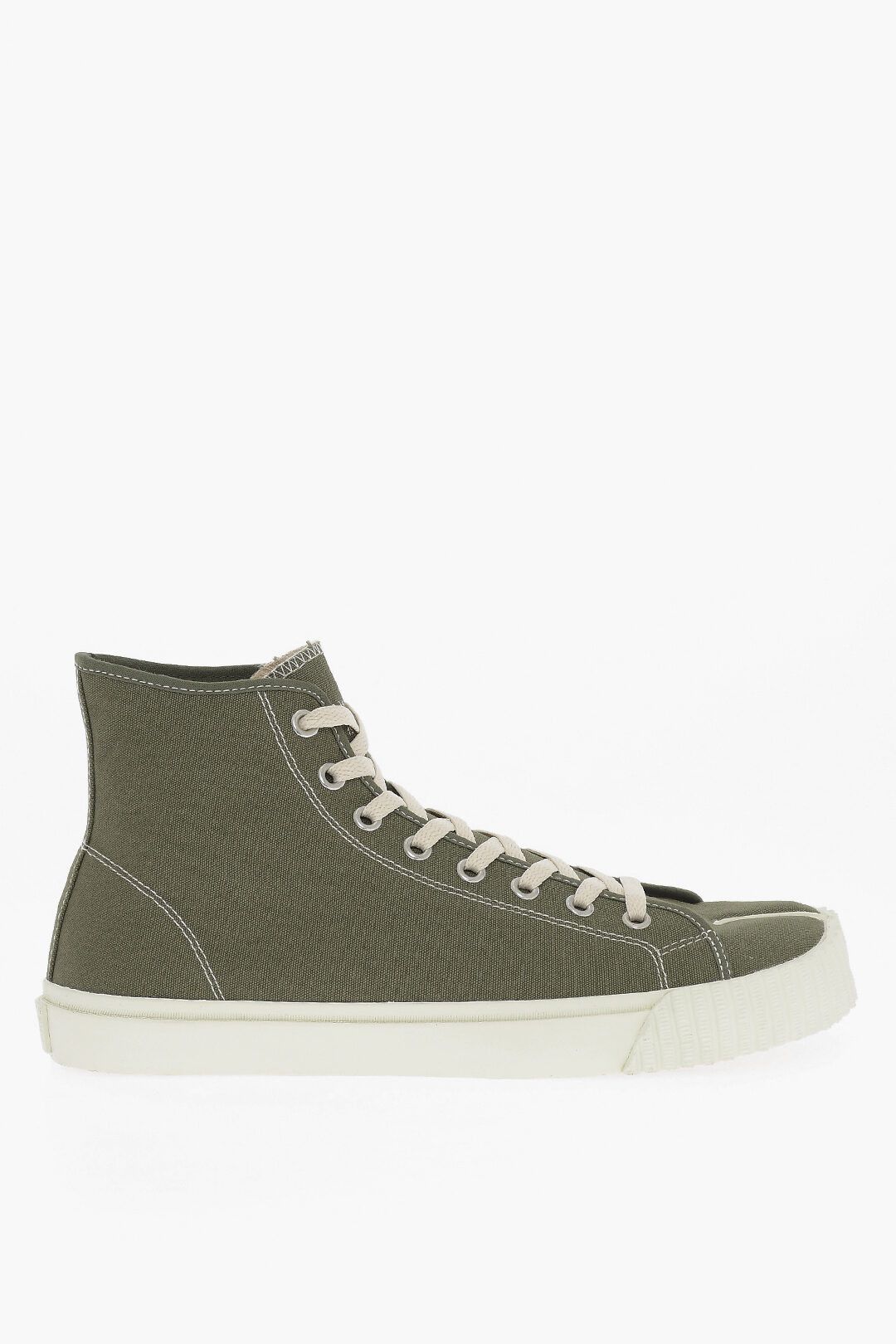 image of Maison Margiela Og1Mm0424 Canvas Tabi Hi-Top Sneakers In Green, Men's (Size 12)