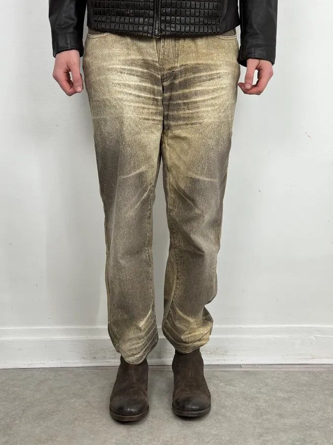 Just Cavalli SS2004 Cavalli Taupe Sand Vitality Overprint Pants Size US 32 / EU 48 - 2 Thumbnail