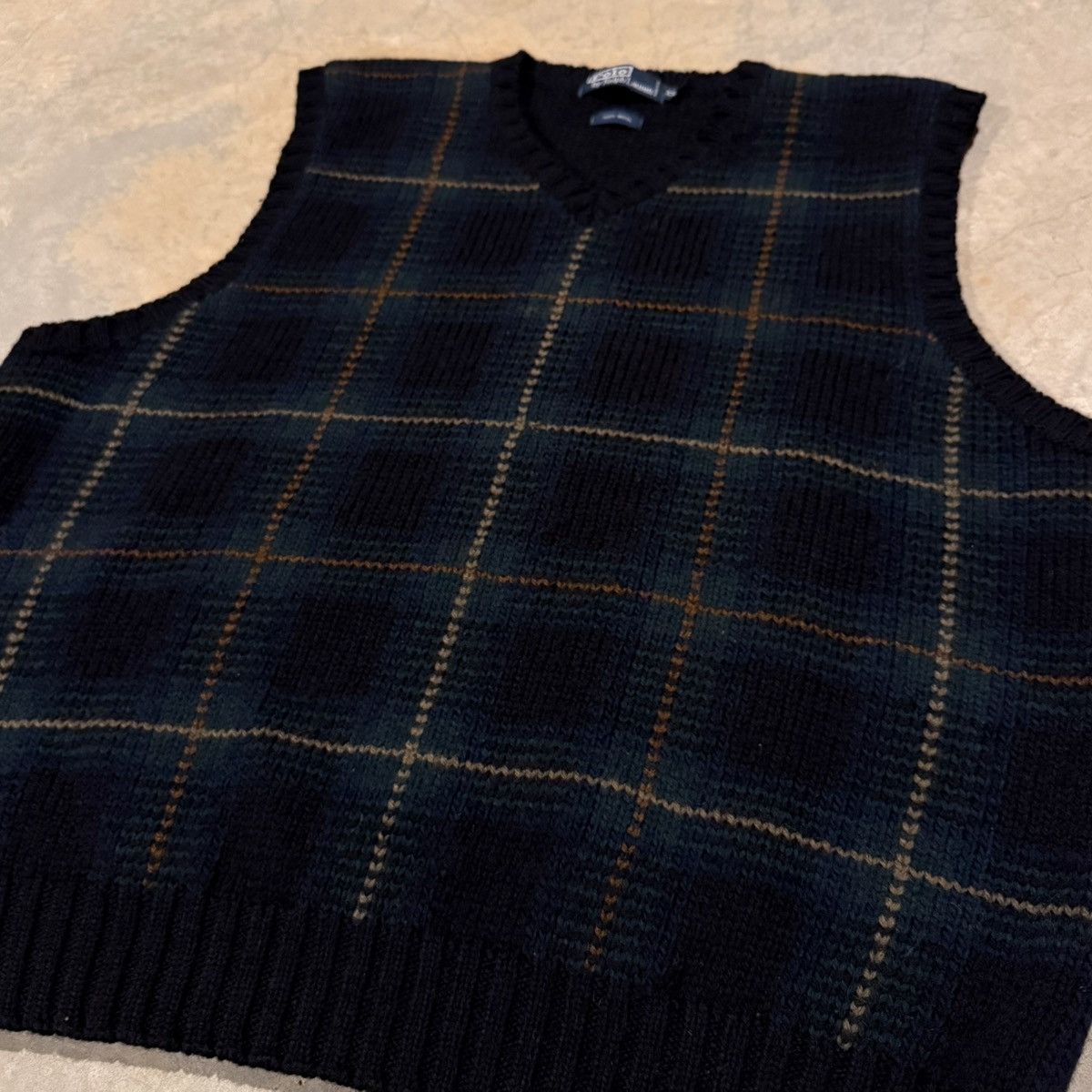 Polo Ralph Lauren Vtg 1990s Polo Ralph Lauren Tartan Plaid Wool Sweater Vest Size US XXL / EU 58 / 5 - 3 Thumbnail