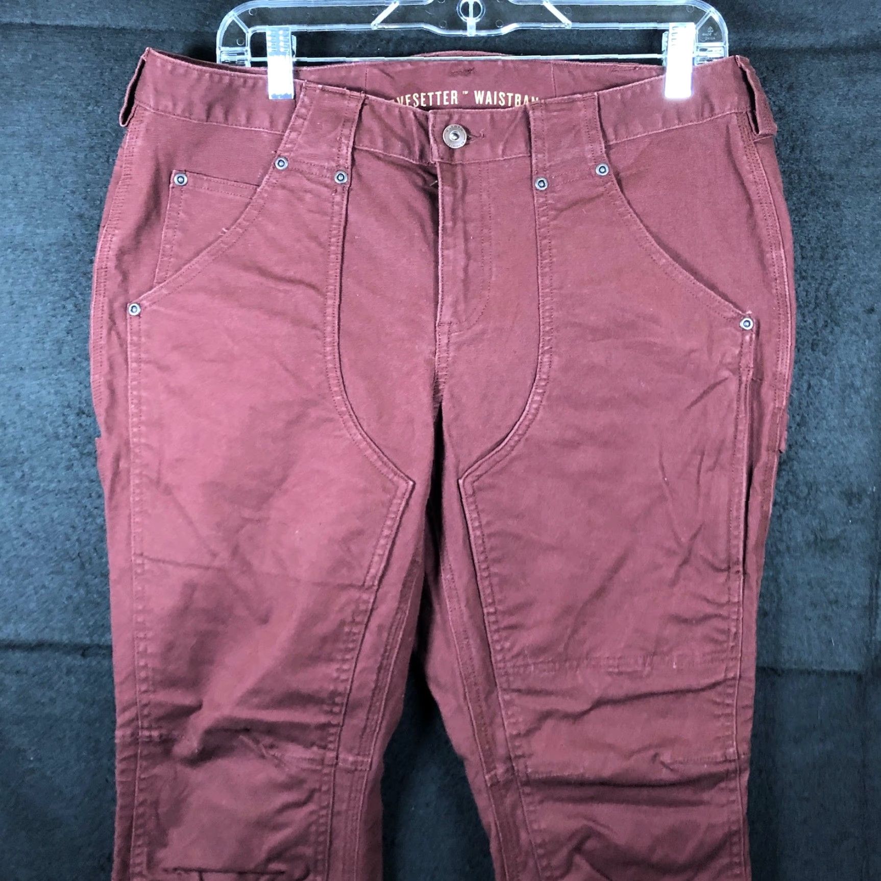 Vintage Duluth Womens Jeans Maroon Purple High Rise Curvesetter Waistband Stretch 12 Size 24" / US 00 / IT 34 - 2 Thumbnail