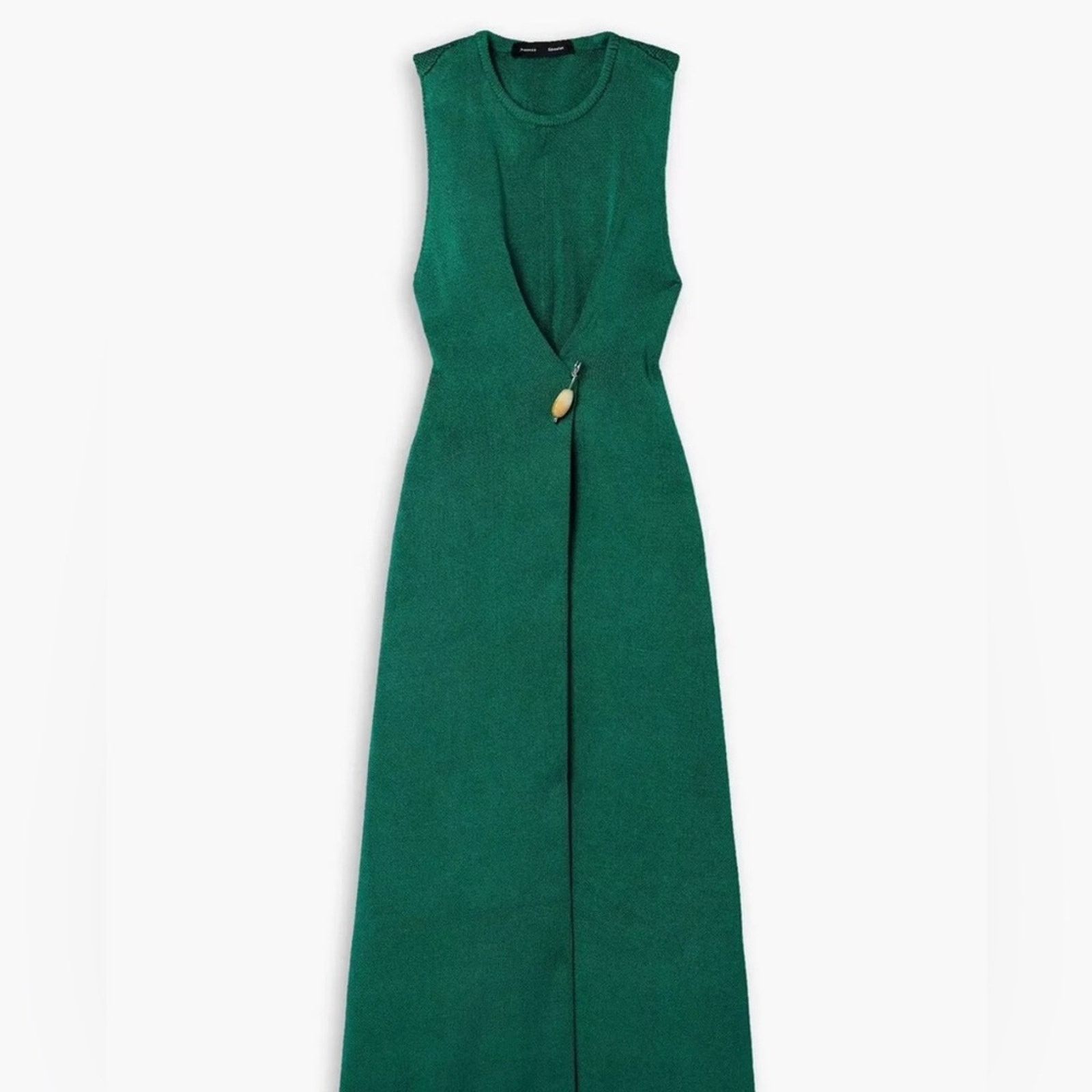 Proenza Schouler PROENZA SCHOULER Embellished Knitted Maxi Dress Green SZ. L Size L / US 10 / IT 46 - 2 Thumbnail