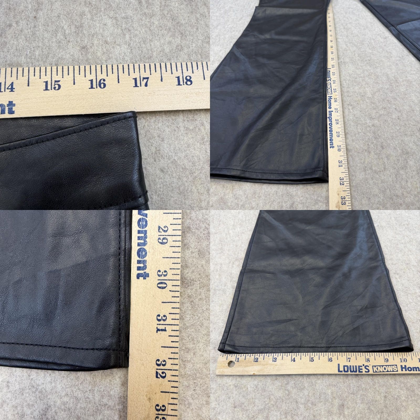Old Navy Old Navy Black Faux Leather Wide Leg Pants Women 14 High-Rise Flared 31in Inseam Pockets Zip Dress Pants Size 36" / US 14 / IT 50 - 8 Thumbnail