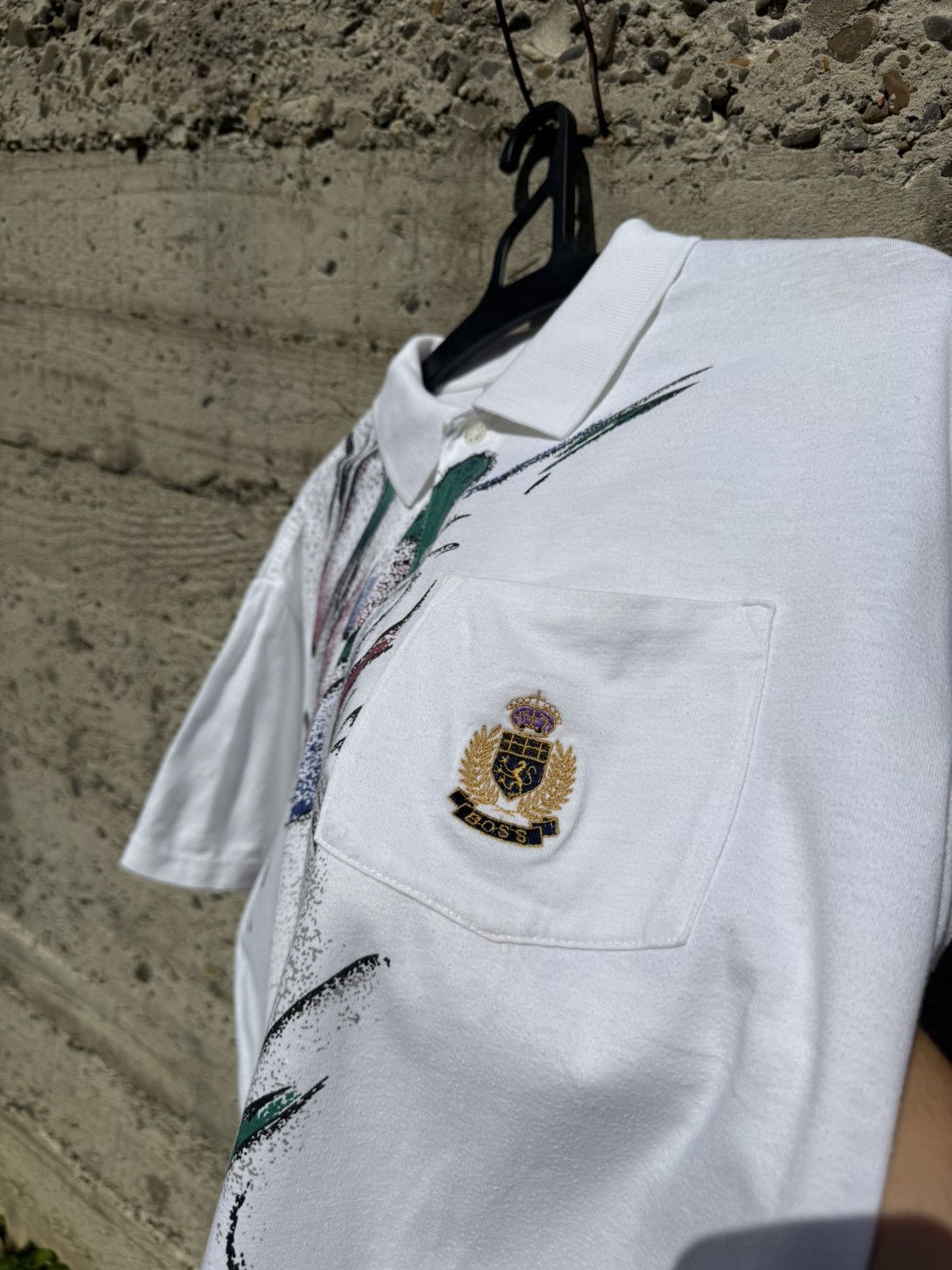 Hugo Boss Vintage 90s Hugo Boss Abstract Polo Tee Size US XL / EU 56 / 4 - 4 Thumbnail