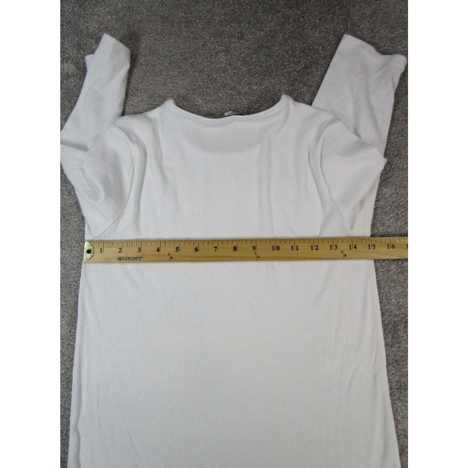Vince Vince Shirt Womens Large White Ribbed Pullover Size L / US 10 / IT 46 - 5 Thumbnail