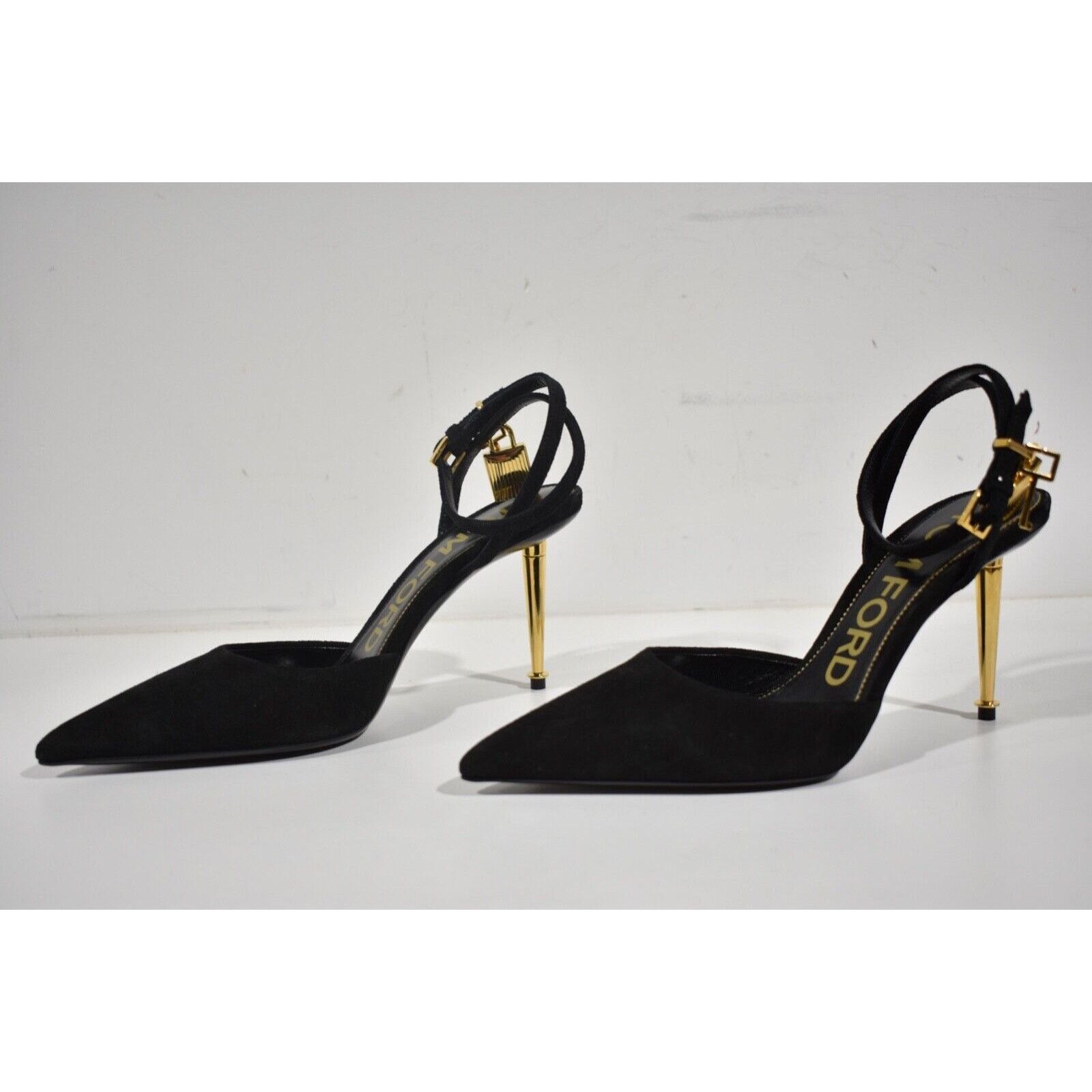 Tom Ford Padlock 85mm Slingback Ankle Strap Pointed Toe Heel Pump 36 Size US 6 / IT 36 - 8 Thumbnail