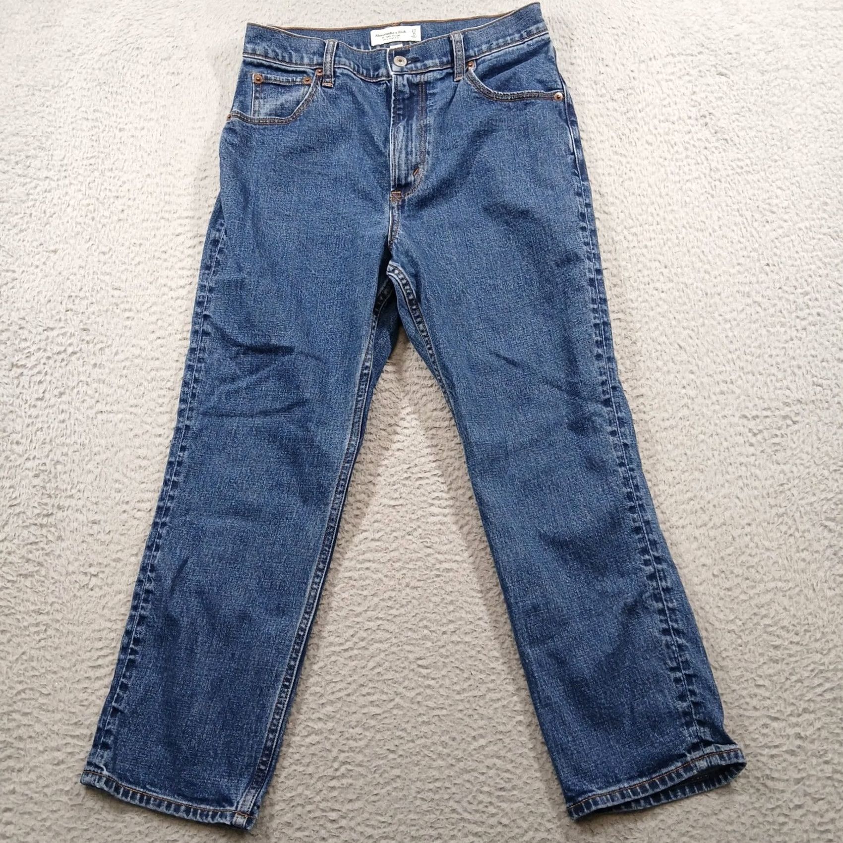Abercrombie & Fitch VINTAGE Abercrombie & Fitch Curve Love The Ankle Straight Jeans 27P Blue 5-Pocket Stretch High Rise Womens 4S Size 27" / US 4 / IT 40 - 2 Thumbnail