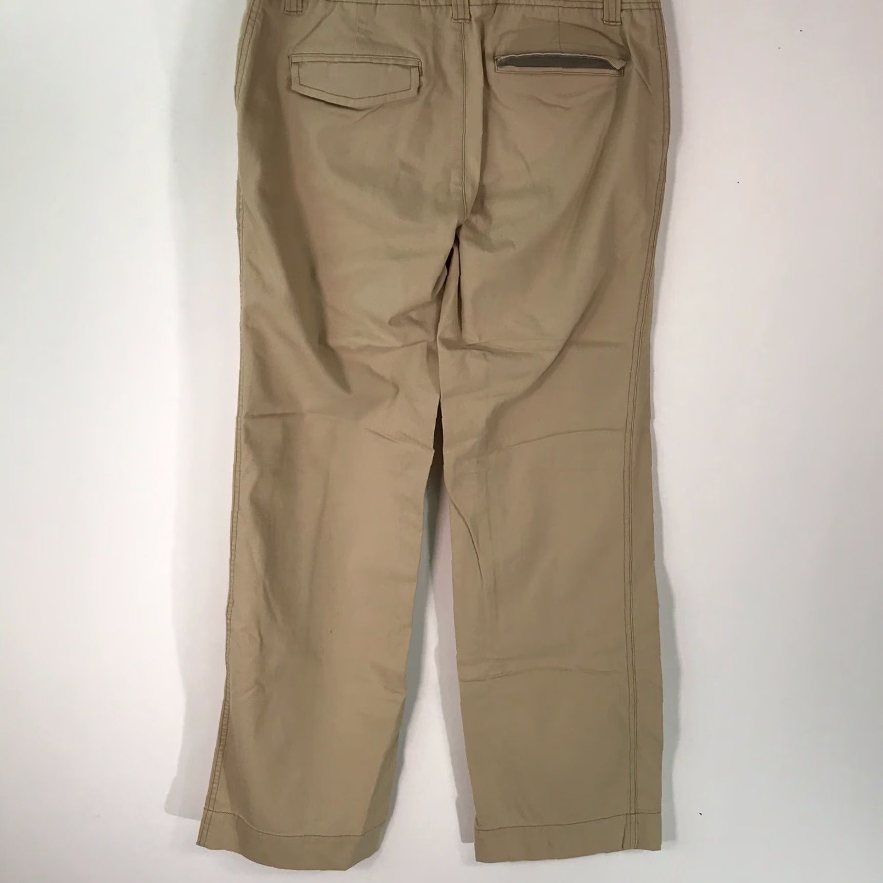 Eddie Bauer Eddie Bauer Pants Women's Flat Front Straight Leg Beige Size 6 Regular 31in Inseam Casual Workwear 97% Cotton 3% Spandex Mens/Womens Size 28" / US 6 / IT 42 - 2 Thumbnail