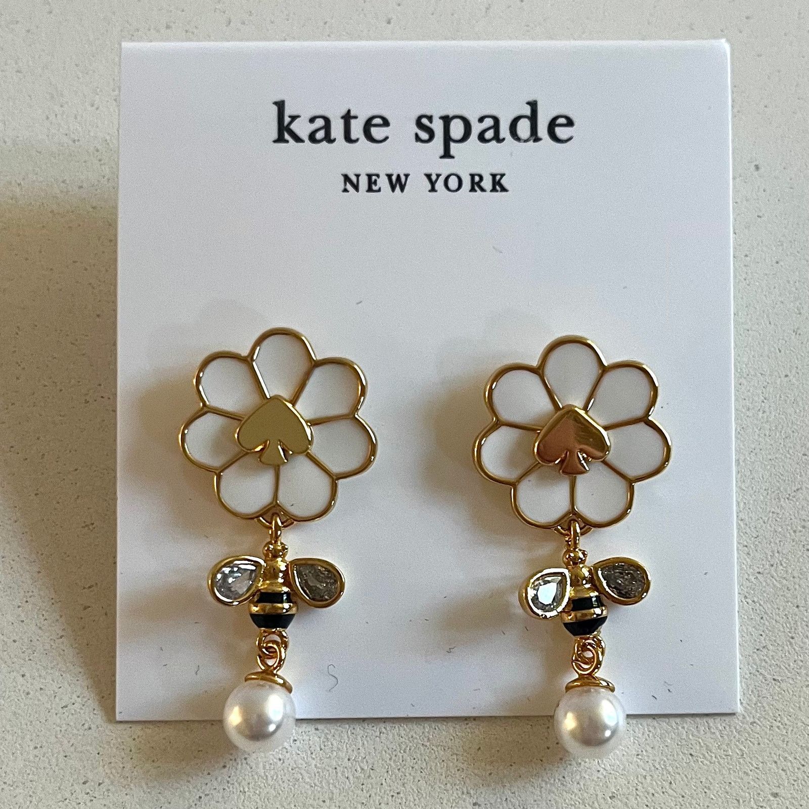 Kate Spade KATE SPADE Earrings Gold Daisy Bee & Pearls NEW IN PACKAGING Size ONE SIZE - 5 Thumbnail