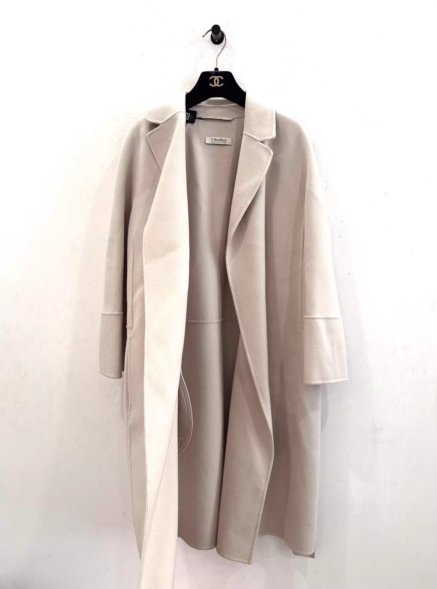 Max Mara MaxMara Women's Cream Wool Coat 42 Size M / US 6-8 / IT 42-44 - 3 Thumbnail